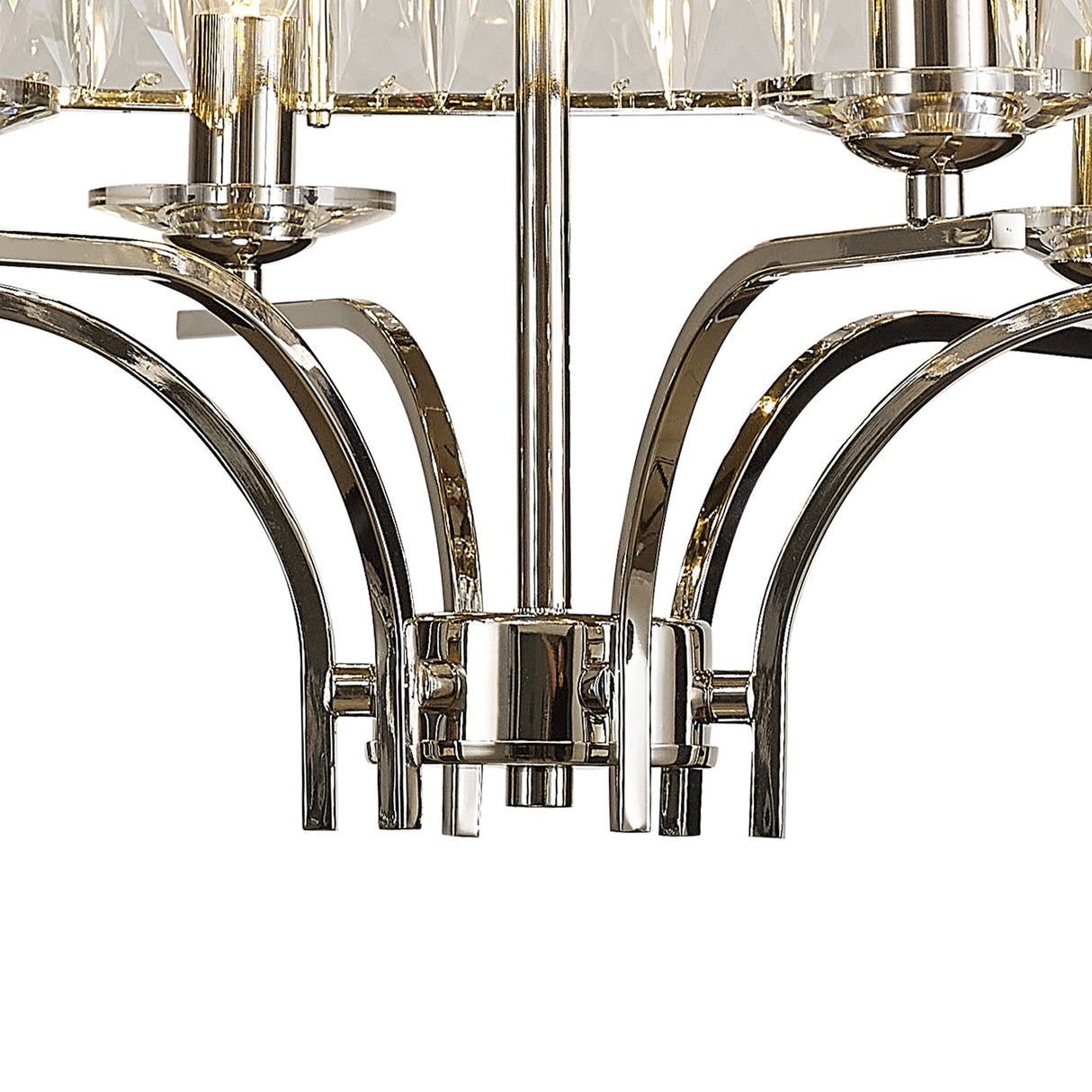 Vivienne 6 Light Crystal Semi-Flush Ceiling Light – Polished Nickel