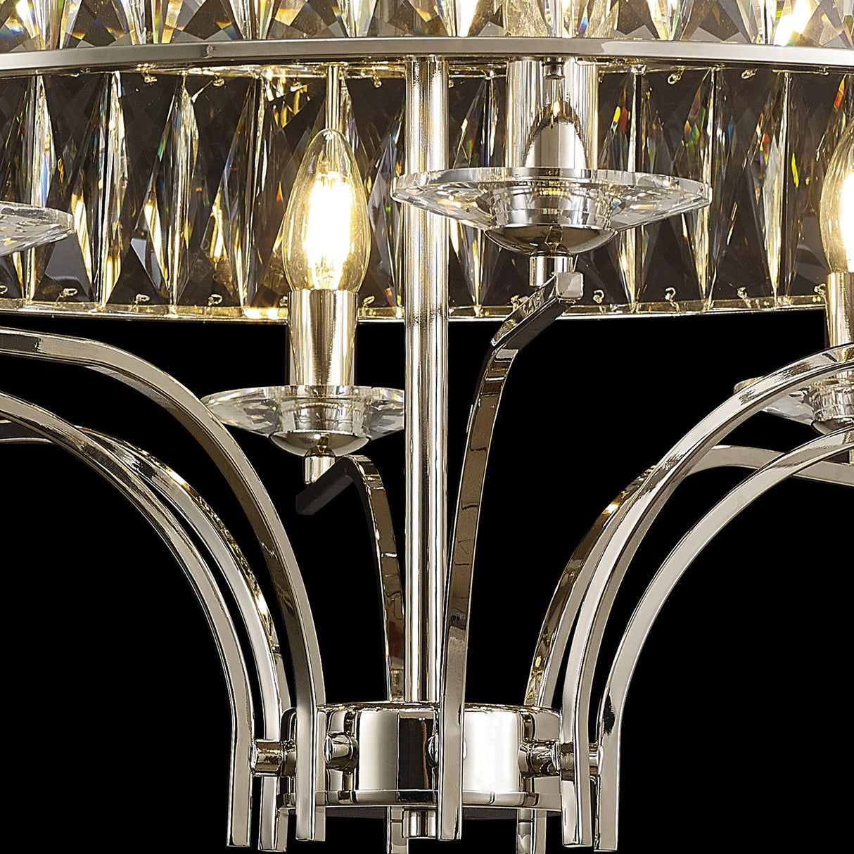 Vivienne 8 Light Crystal Semi-Flush Ceiling Light – Polished Nickel