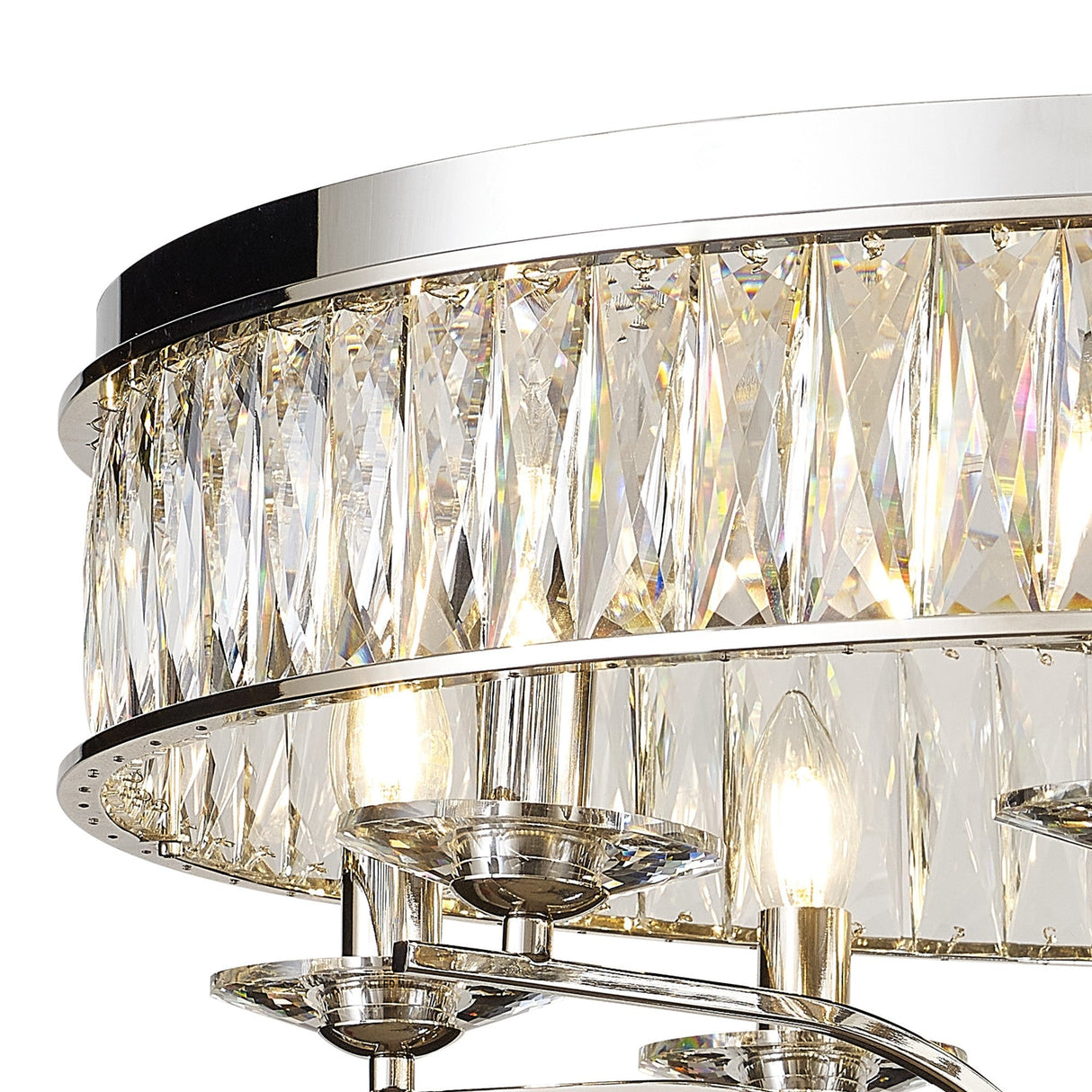 Vivienne 8 Light Crystal Semi-Flush Ceiling Light – Polished Nickel