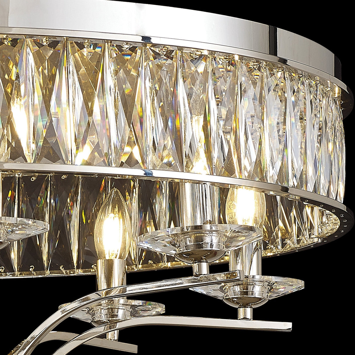 Vivienne 8 Light Crystal Semi-Flush Ceiling Light – Polished Nickel