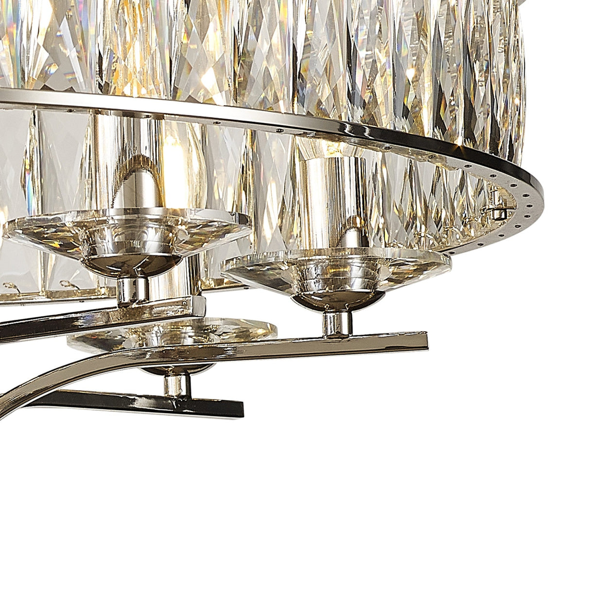 Vivienne 8 Light Crystal Semi-Flush Ceiling Light – Polished Nickel