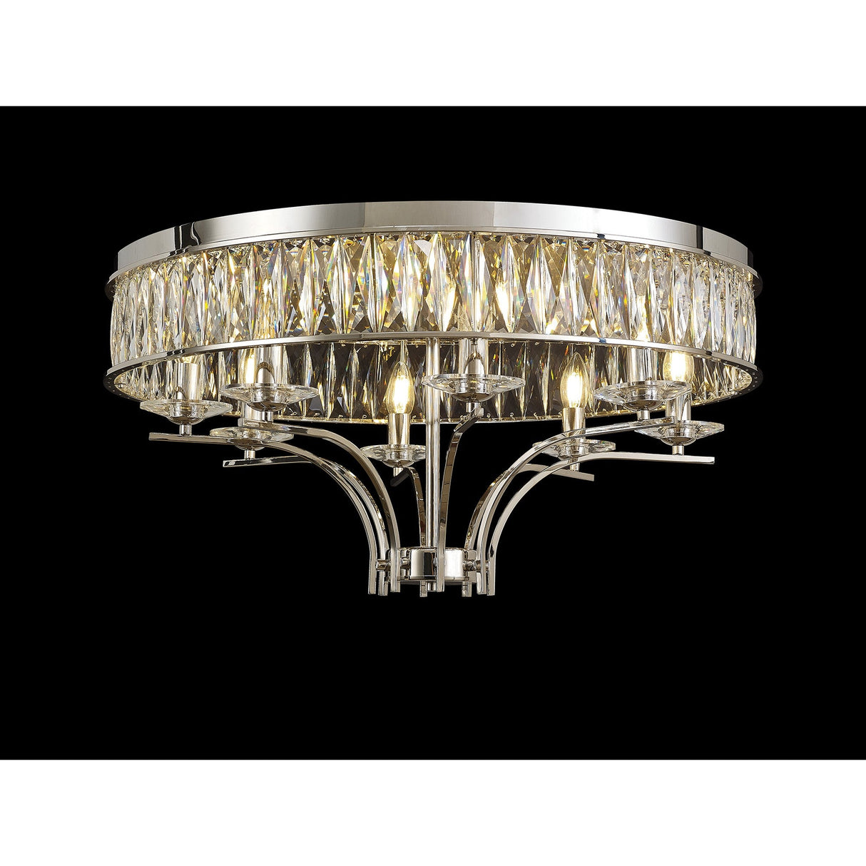Vivienne 8 Light Crystal Semi-Flush Ceiling Light – Polished Nickel