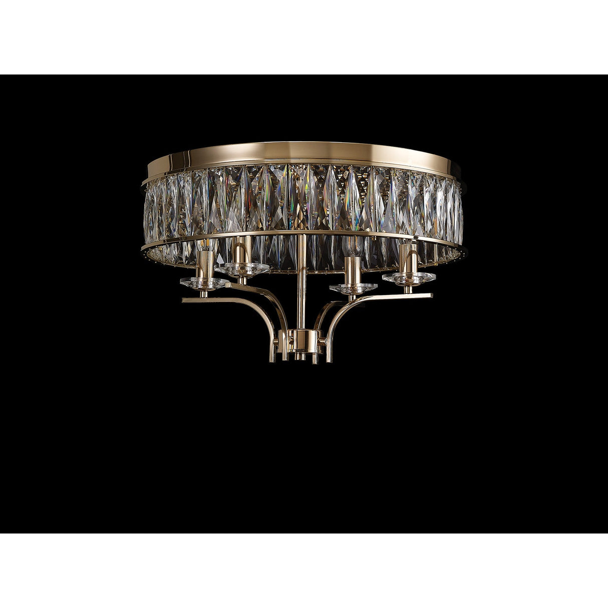 Vivienne 4 Light Crystal Semi-Flush Ceiling Light – French Gold