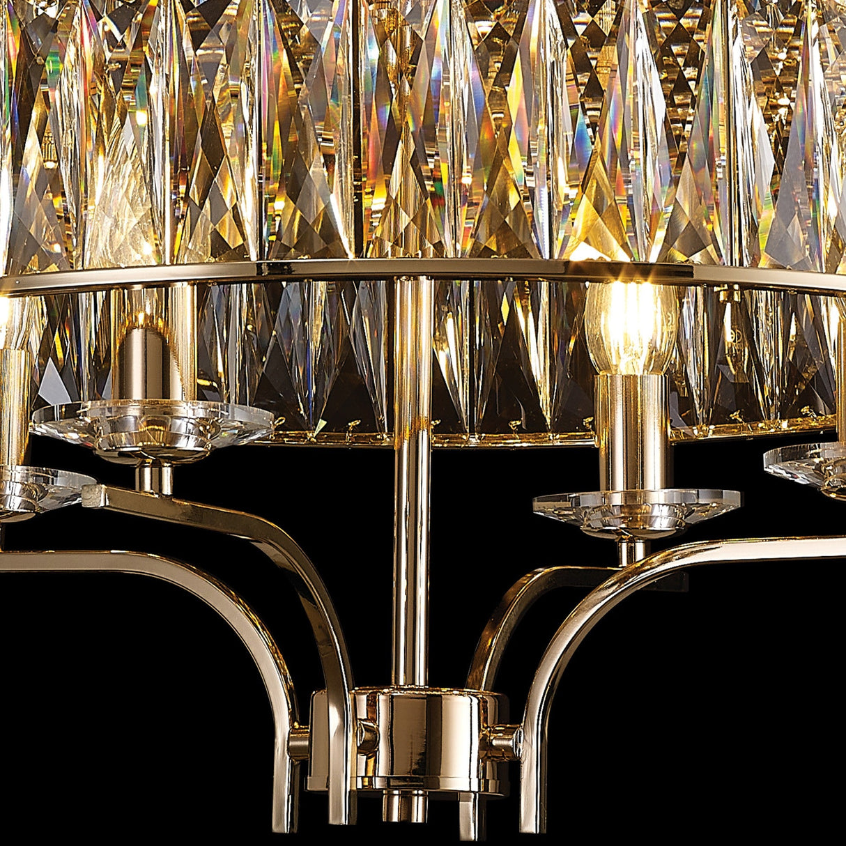 Vivienne 4 Light Crystal Semi-Flush Ceiling Light – French Gold
