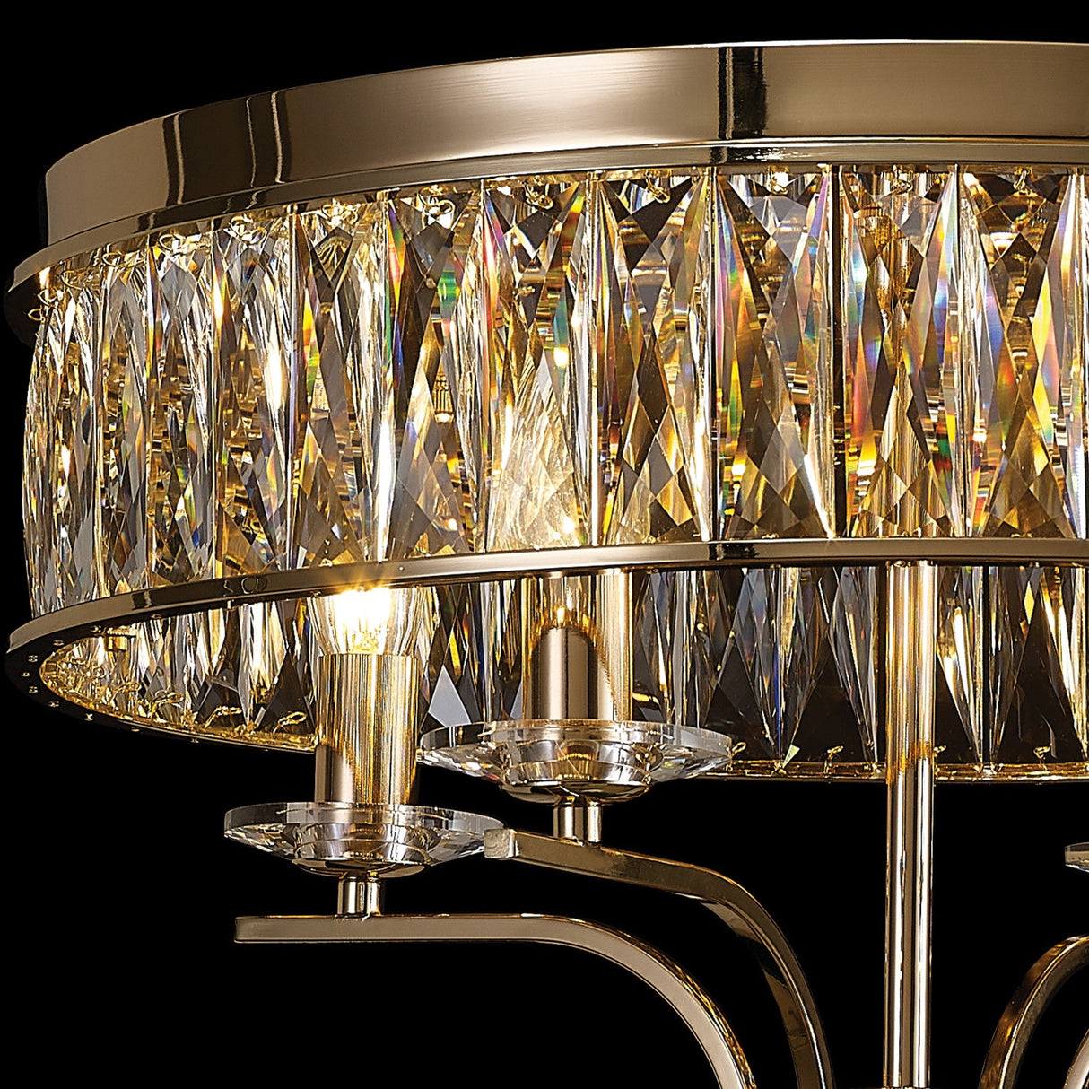 Vivienne 4 Light Crystal Semi-Flush Ceiling Light – French Gold