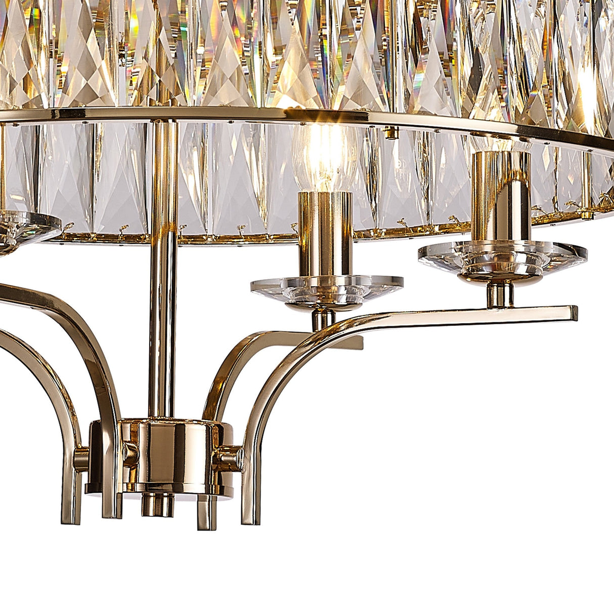 Vivienne 4 Light Crystal Semi-Flush Ceiling Light – French Gold