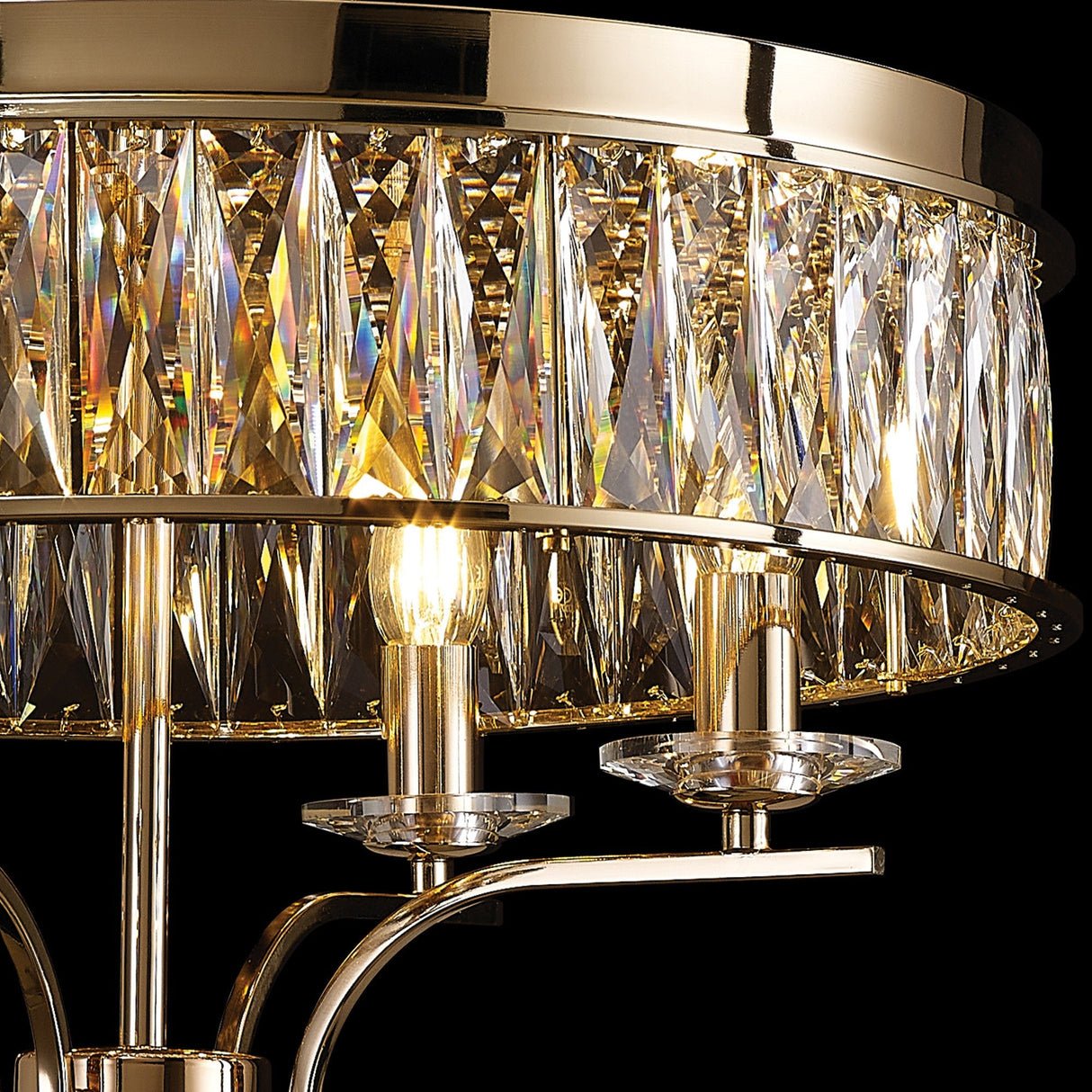 Vivienne 4 Light Crystal Semi-Flush Ceiling Light – French Gold