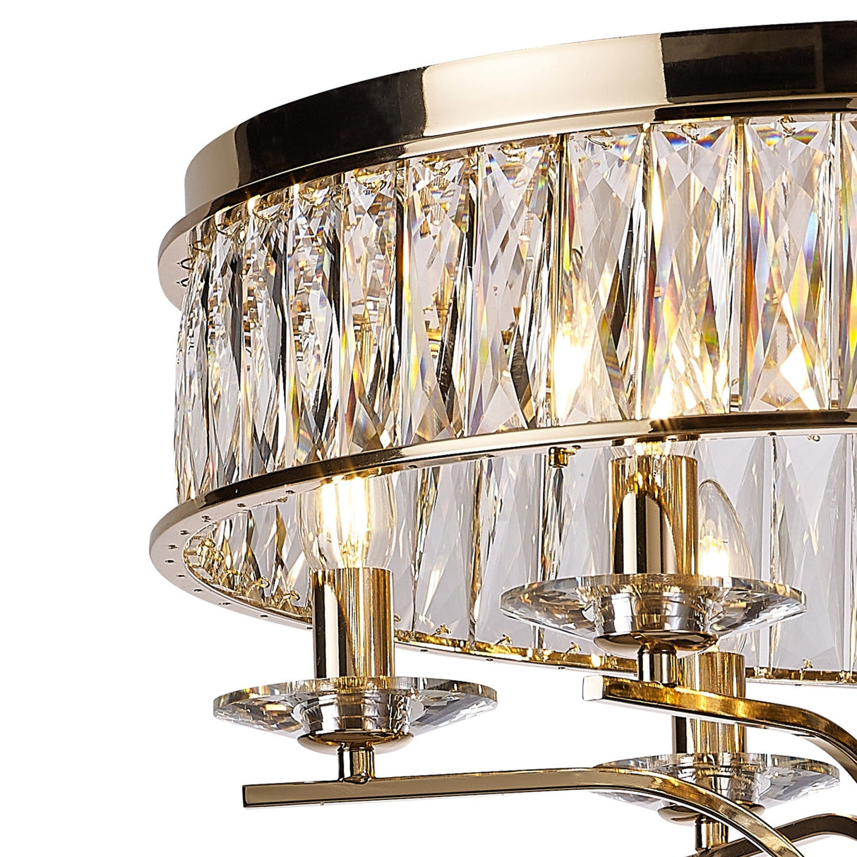 Vivienne 6 Light Crystal Semi-Flush Ceiling Light – French Gold