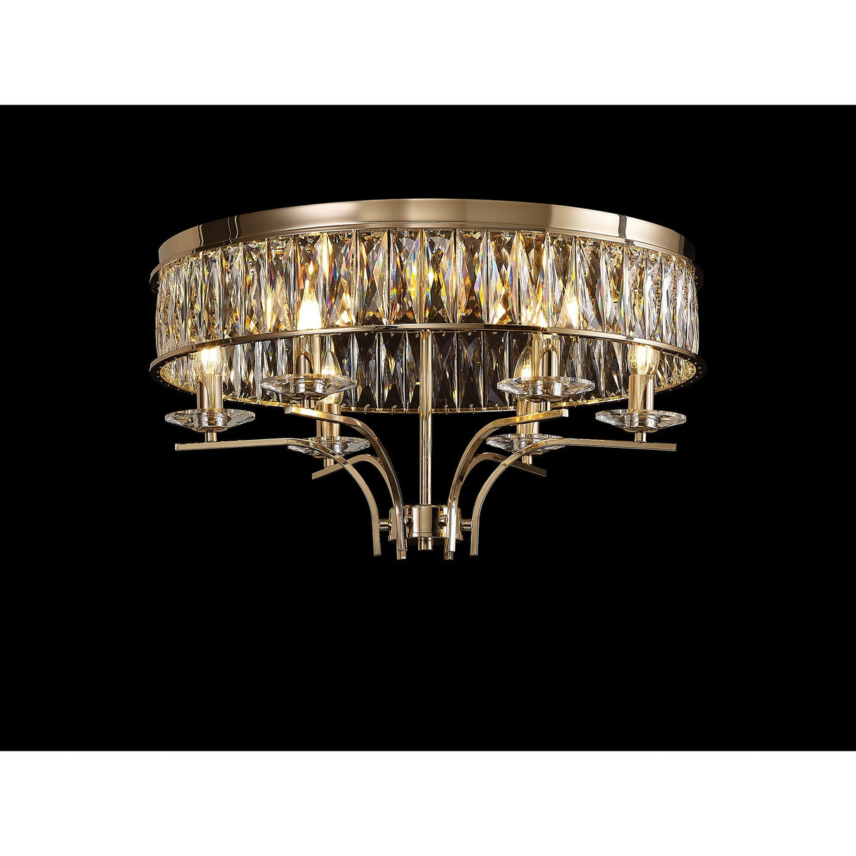 Vivienne 6 Light Crystal Semi-Flush Ceiling Light – French Gold
