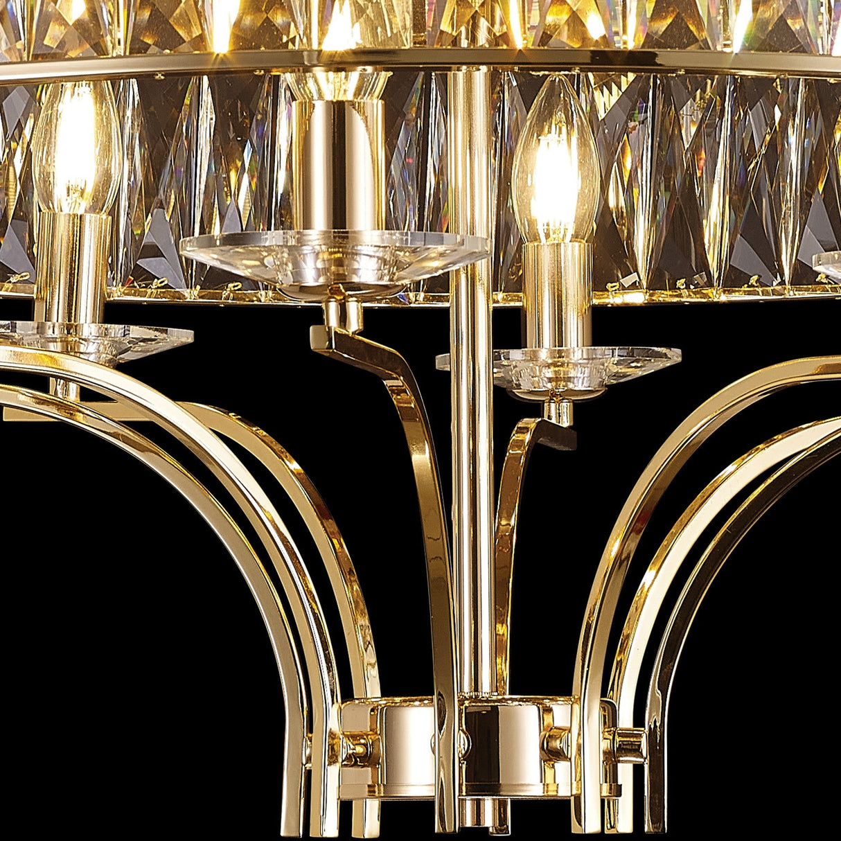 Vivienne 8 Light Crystal Semi-Flush Ceiling Light – French Gold