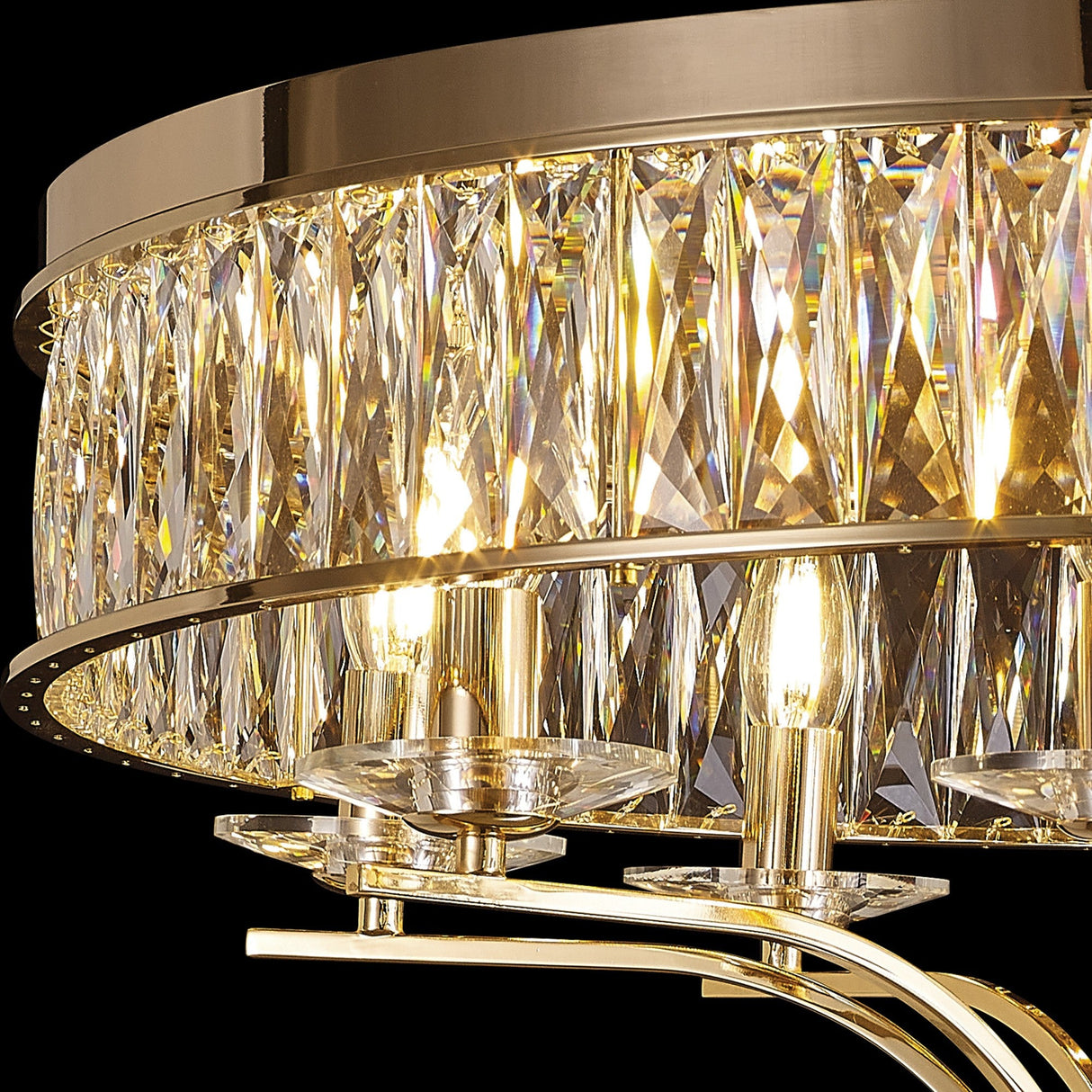 Vivienne 8 Light Crystal Semi-Flush Ceiling Light – French Gold