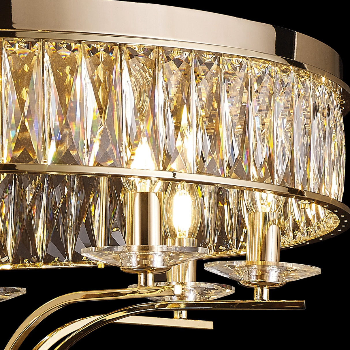 Vivienne 8 Light Crystal Semi-Flush Ceiling Light – French Gold