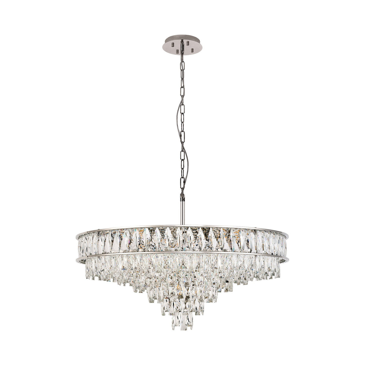 Vivienne 70cm 11 Light Crystal Chandelier/Semi Flush - Polished Nickel