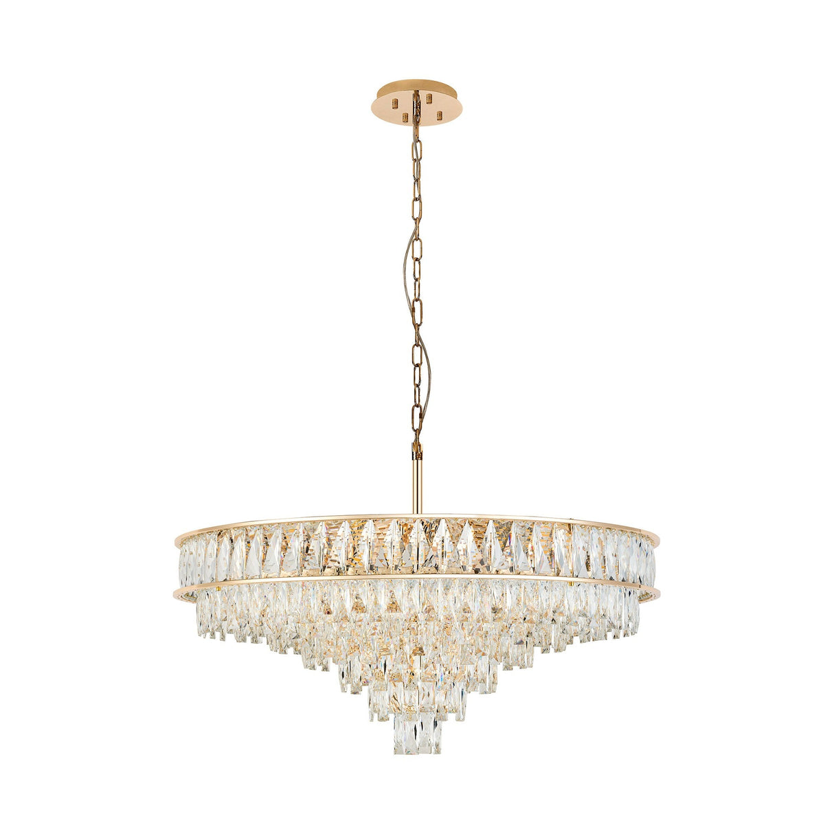 Vivienne 70cm 11 Light Crystal Chandelier/Semi Flush - French Gold