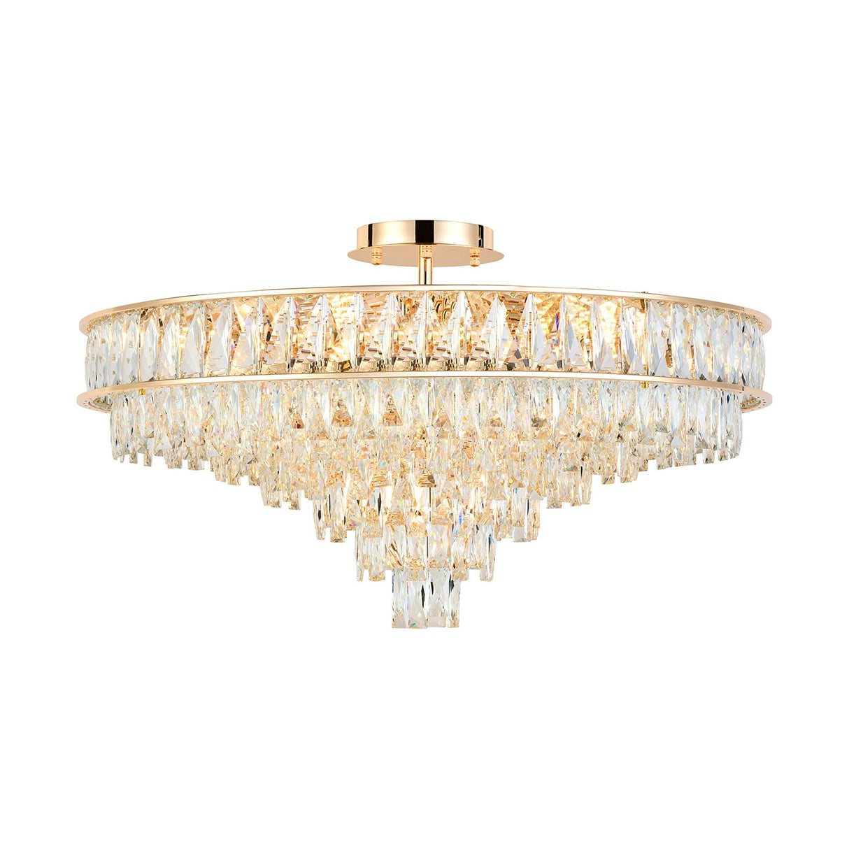 Vivienne 70cm 11 Light Crystal Chandelier/Semi Flush - French Gold