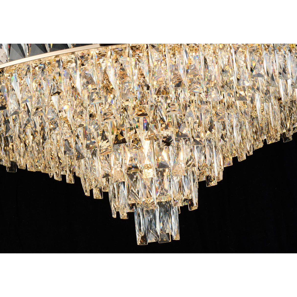 Vivienne 70cm 11 Light Crystal Chandelier/Semi Flush - French Gold