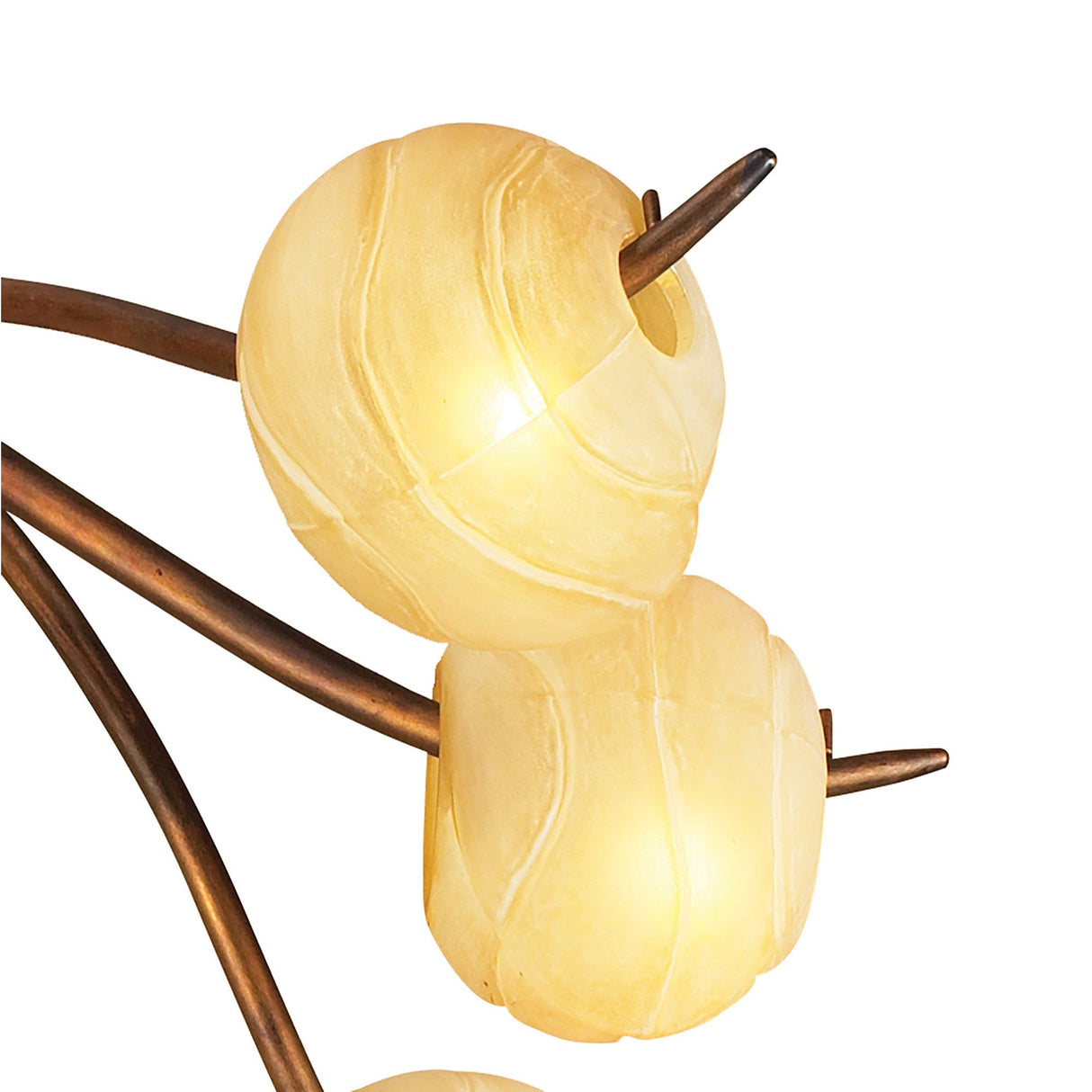 Wave 10 Light Semi-Flush Ceiling Light - Rustic Gold