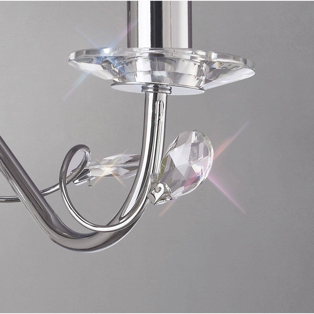 Willow 1 Light Crystal Wall Light - Chrome (Without Shade)