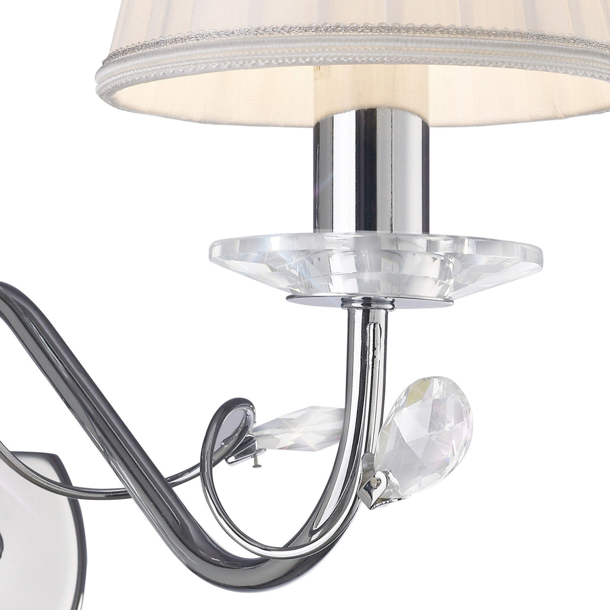 Willow 1 Light Crystal Wall Light - Chrome (Without Shade)