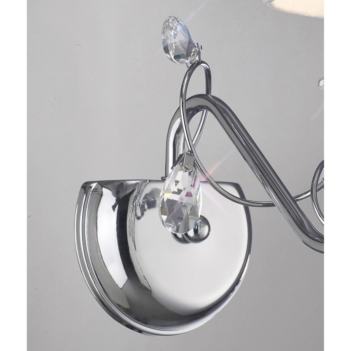 Willow 1 Light Crystal Wall Light - Chrome (Without Shade)