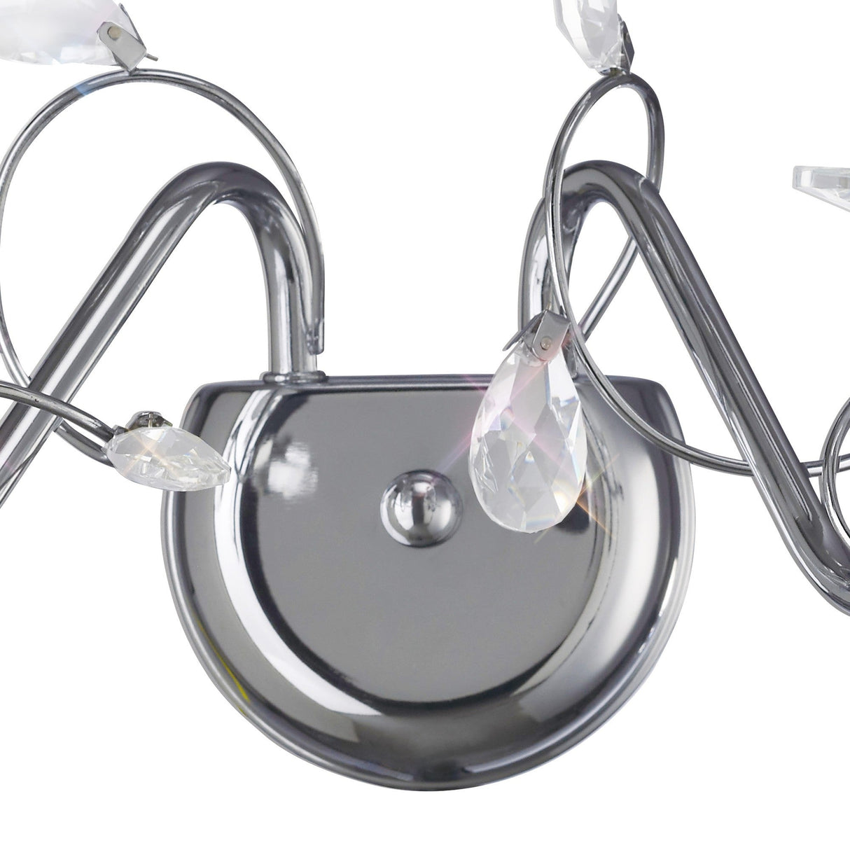 Willow 2 Light Crystal Wall Light - Chrome (Without Shade)