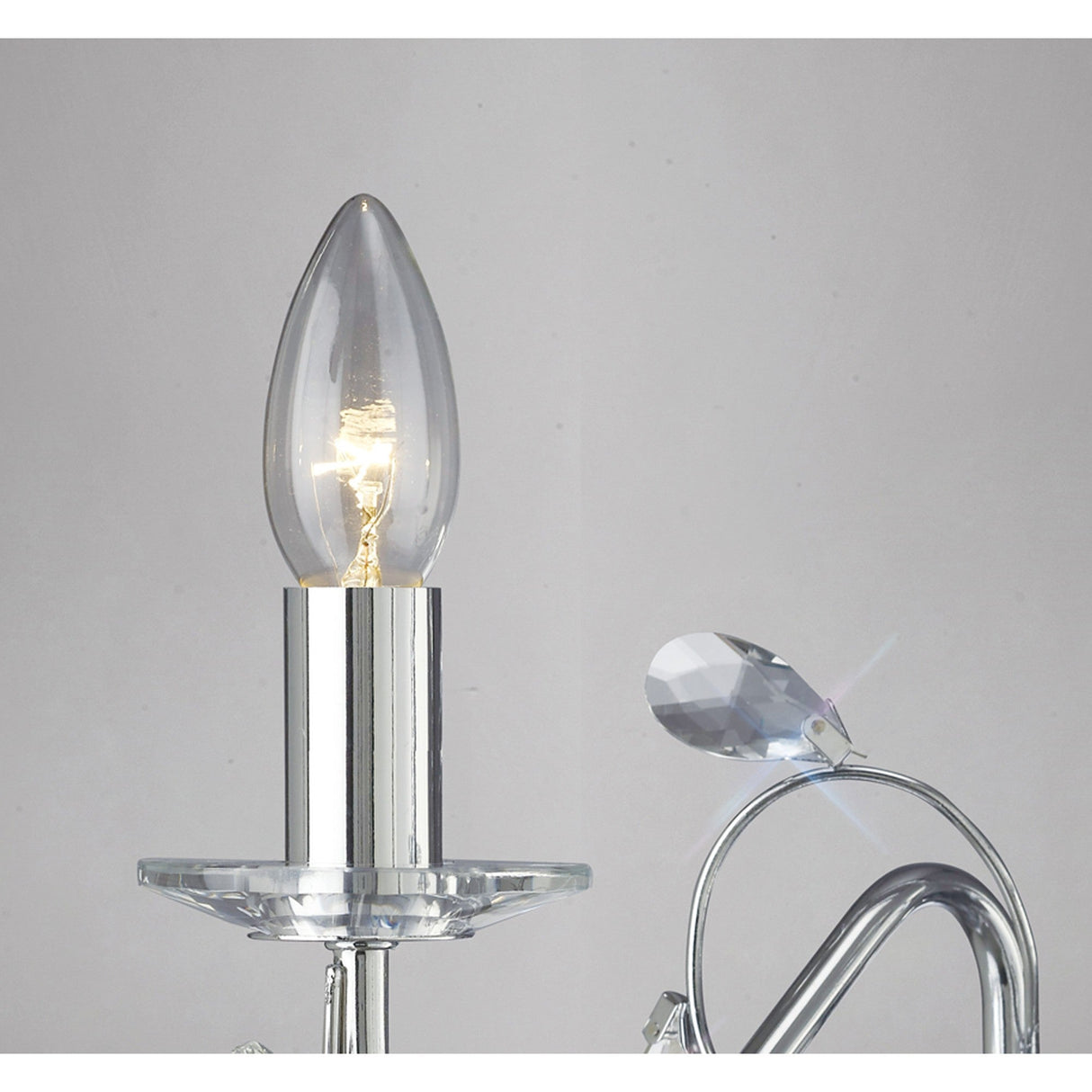 Willow 2 Light Crystal Wall Light - Chrome (Without Shade)