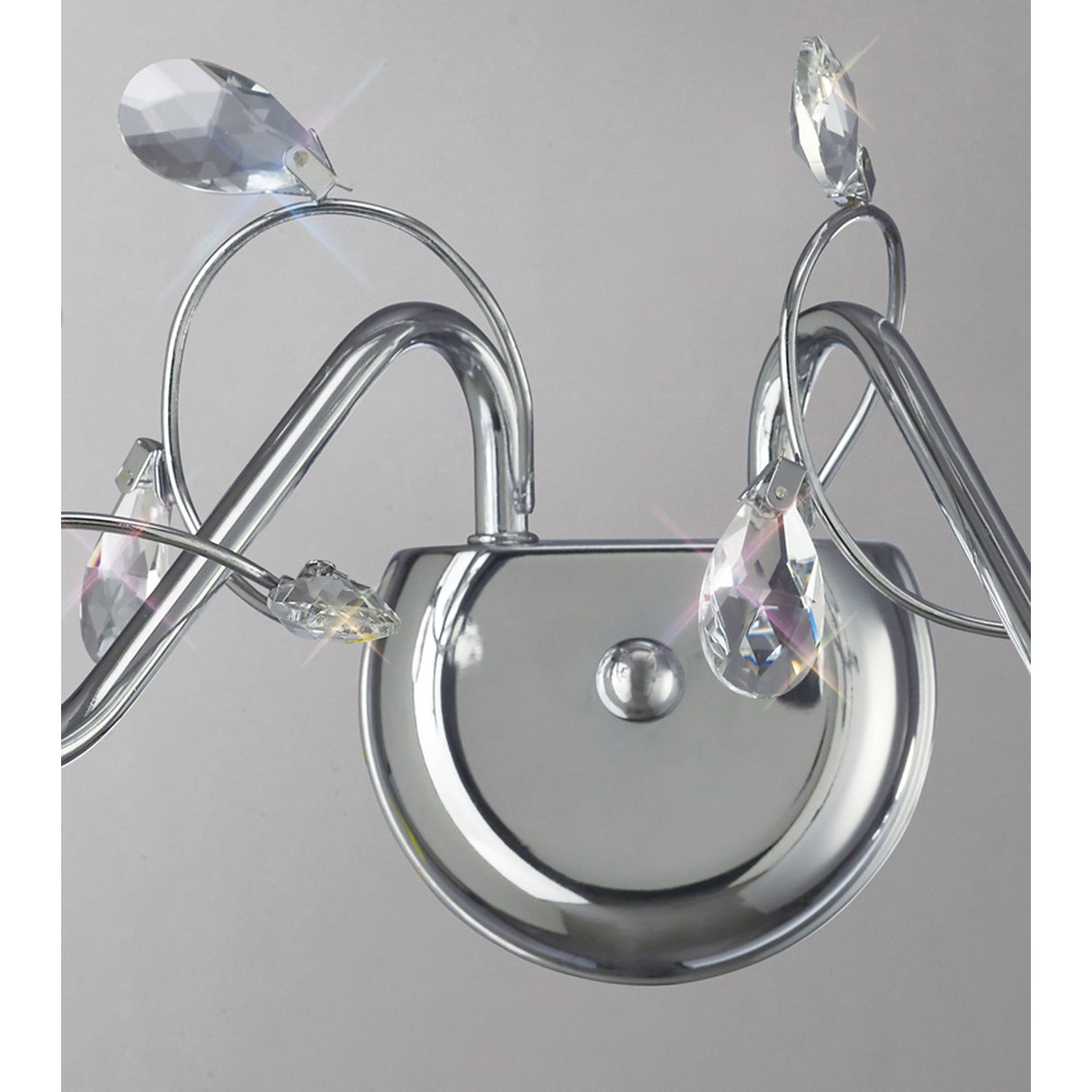 Willow 2 Light Crystal Wall Light - Chrome (Without Shade)