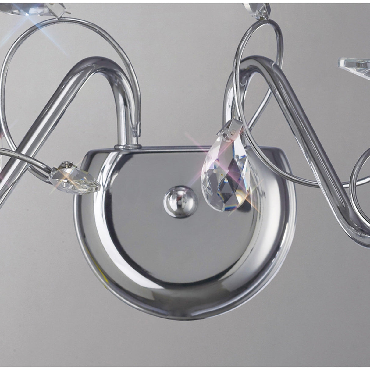 Willow 2 Light Crystal Wall Light - Chrome (Without Shade)