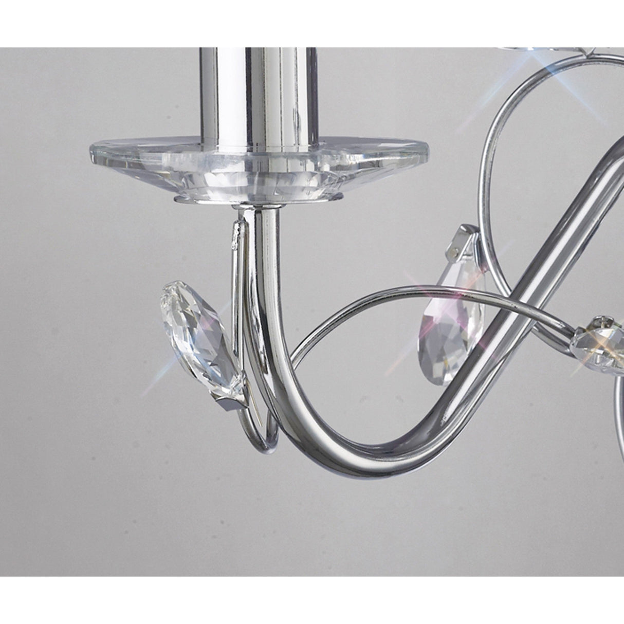 Willow 2 Light Crystal Wall Light - Chrome (Without Shade)