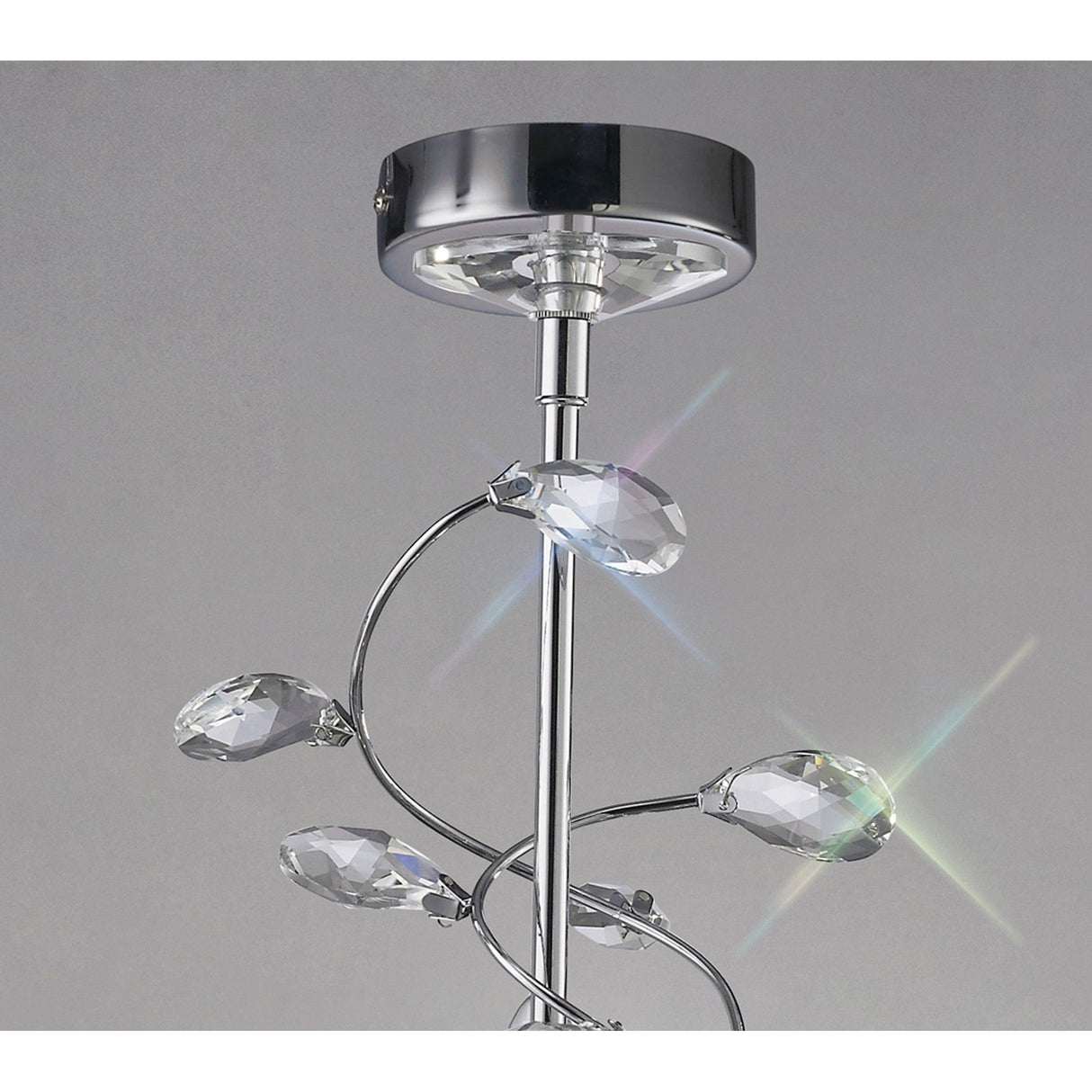 Willow 3 Light Crystal Chandelier - Polished Chrome (Without Shade)