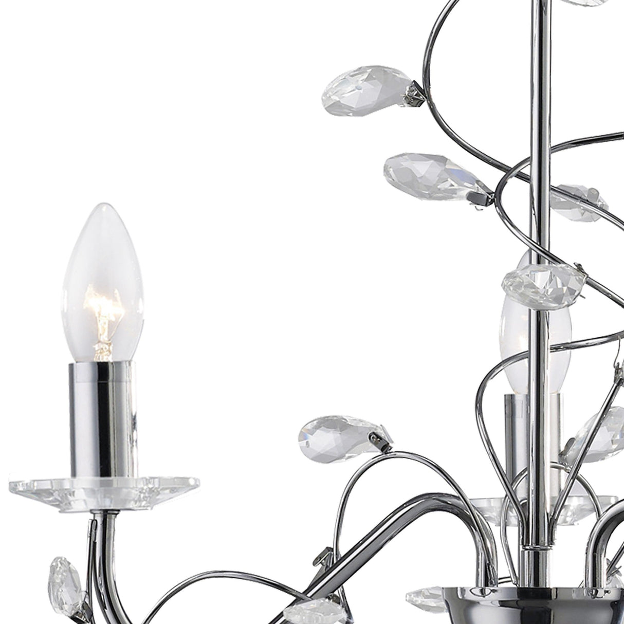 Willow 3 Light Crystal Chandelier - Polished Chrome (Without Shade)
