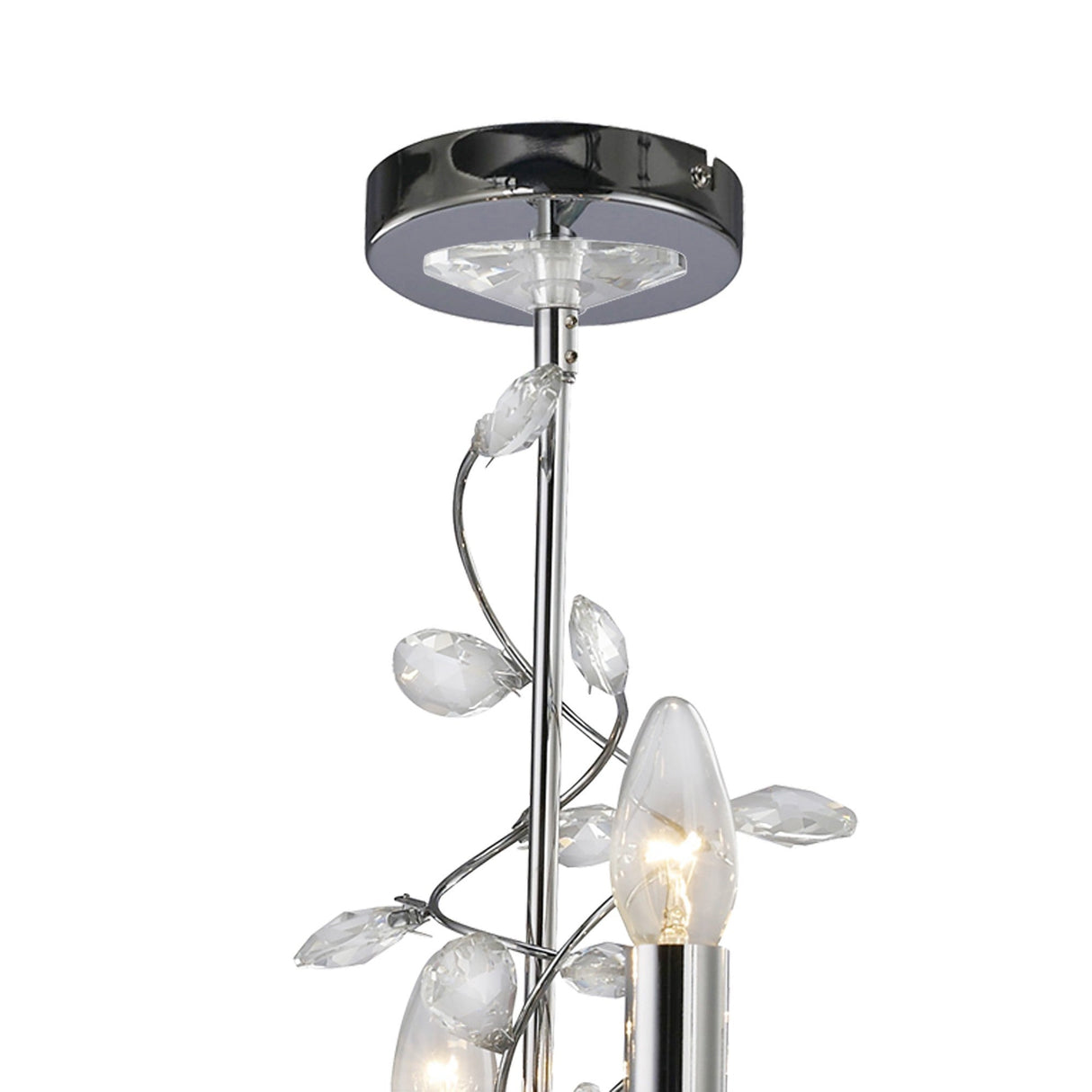 Willow 8 Light Crystal Chandelier - Polished Chrome (Without Shade)