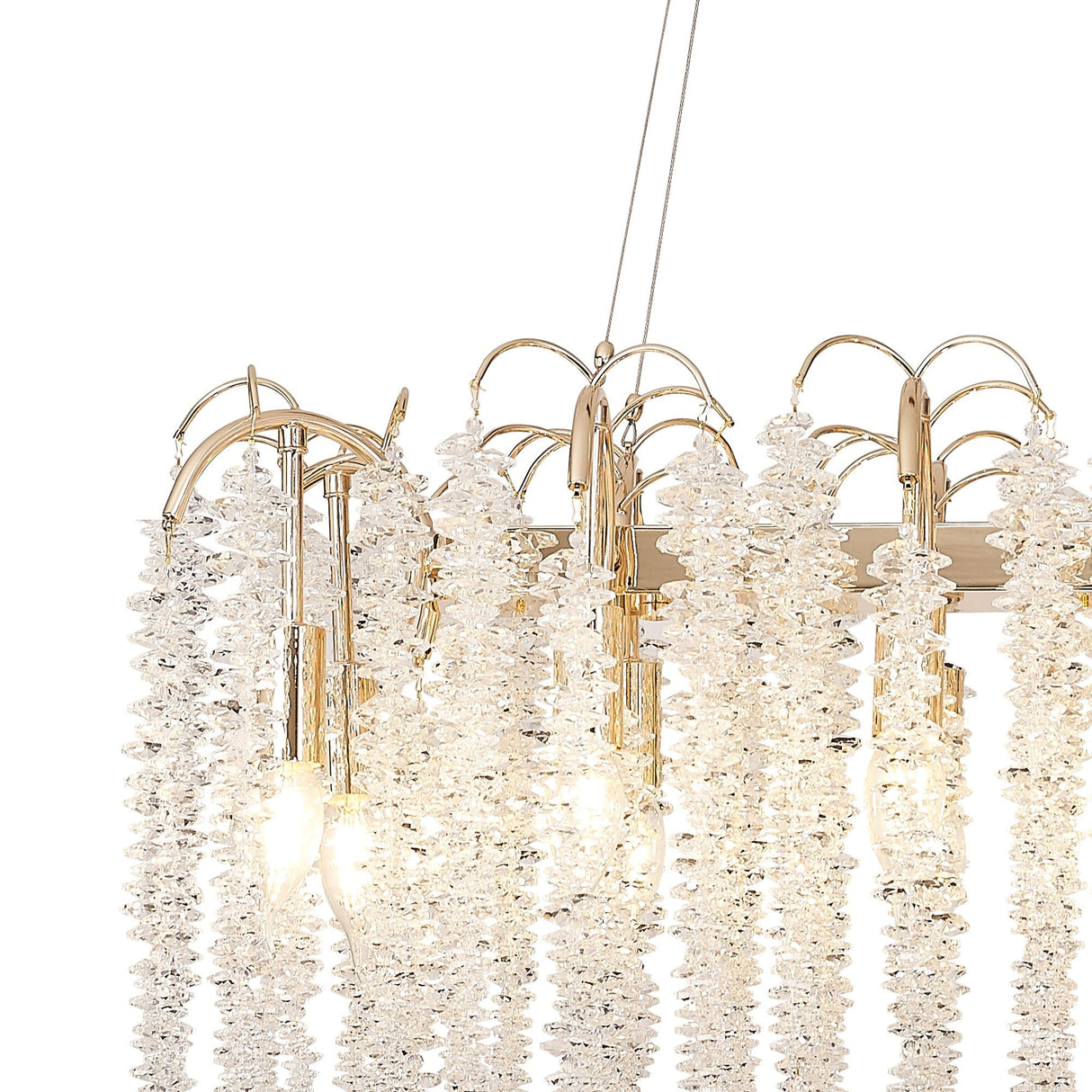 Wisteria 12 Light Crystal Linear Suspension Light - French Gold