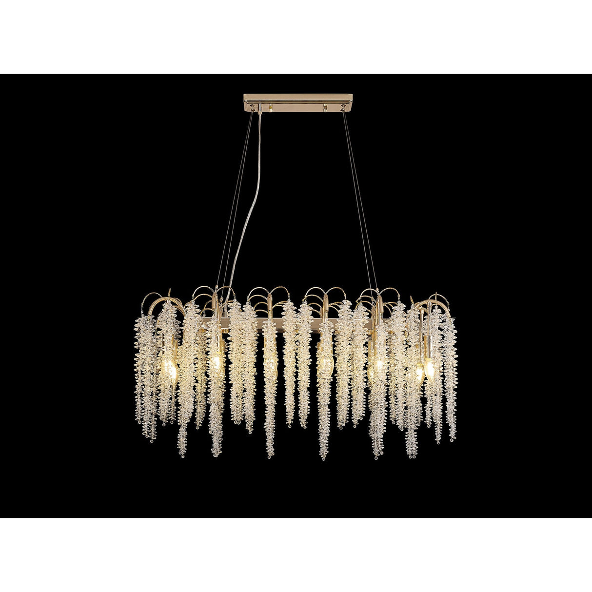 Wisteria 12 Light Crystal Linear Suspension Light - French Gold