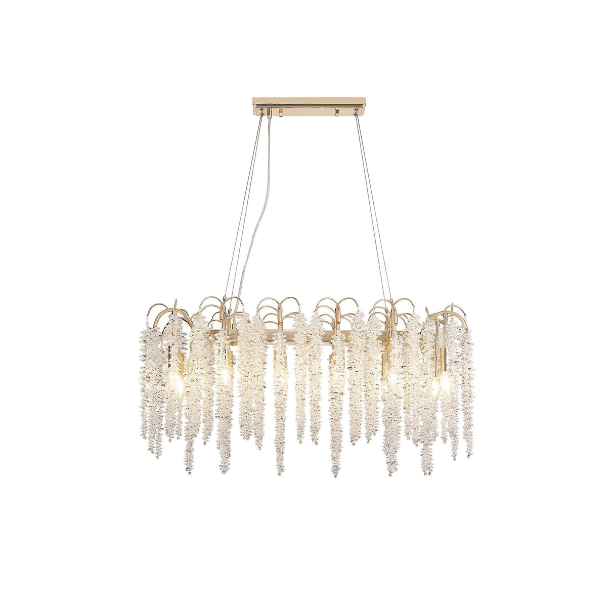 Wisteria 12 Light Crystal Linear Suspension Light - French Gold
