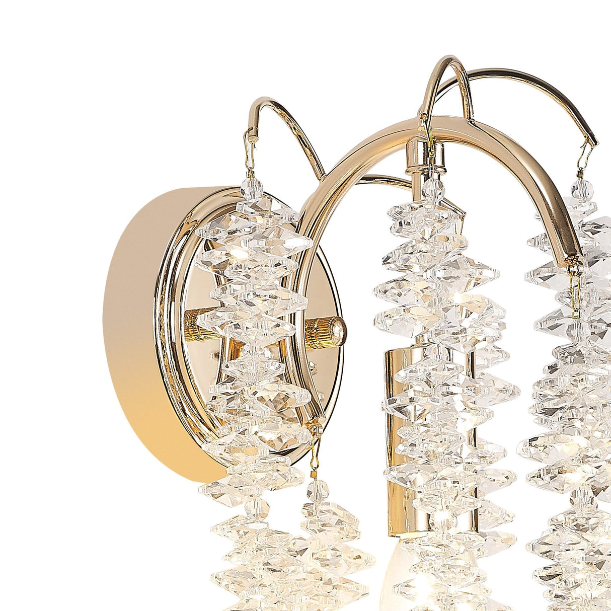 Wisteria 1 Light Crystal Wall Light - French Gold
