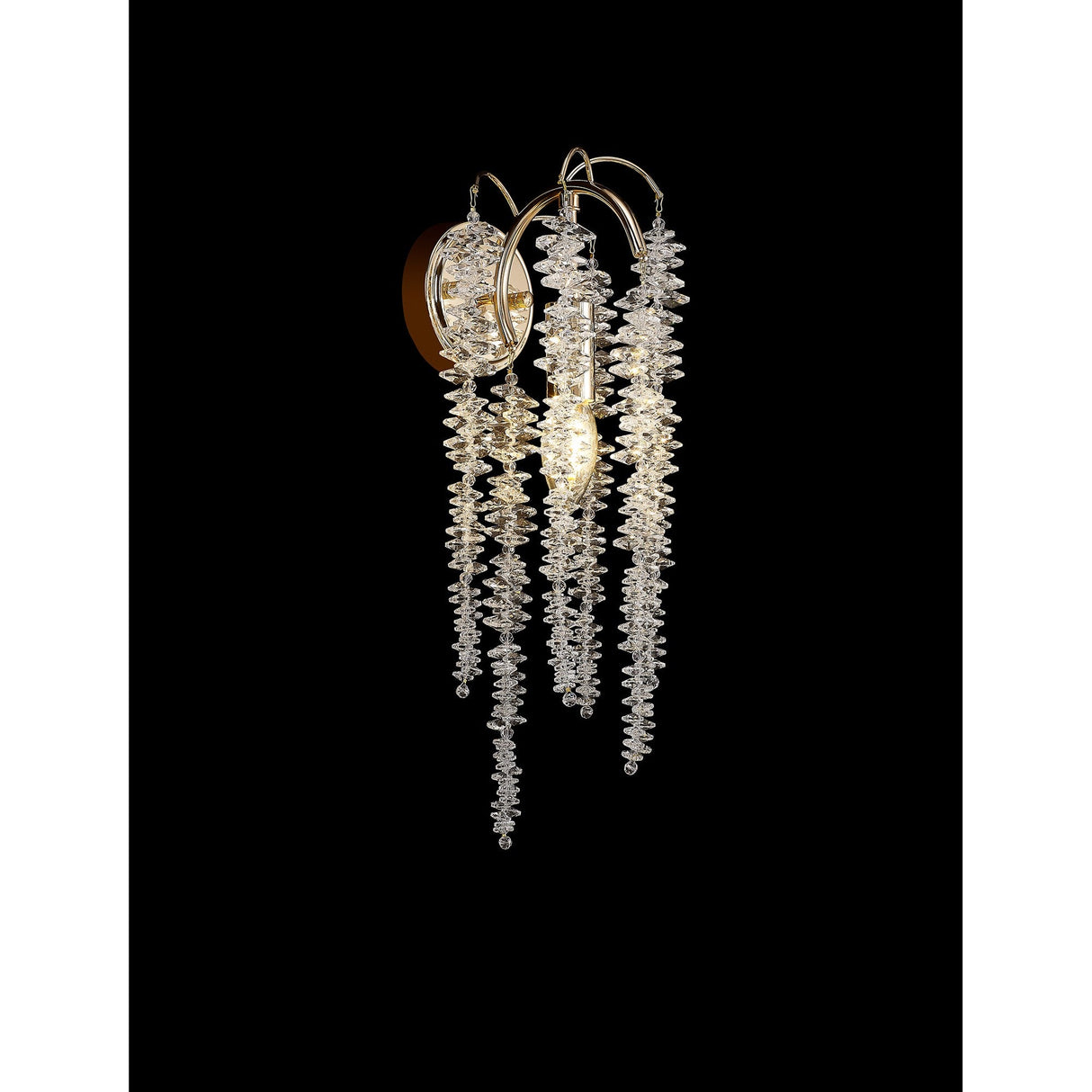 Wisteria 1 Light Crystal Wall Light - French Gold