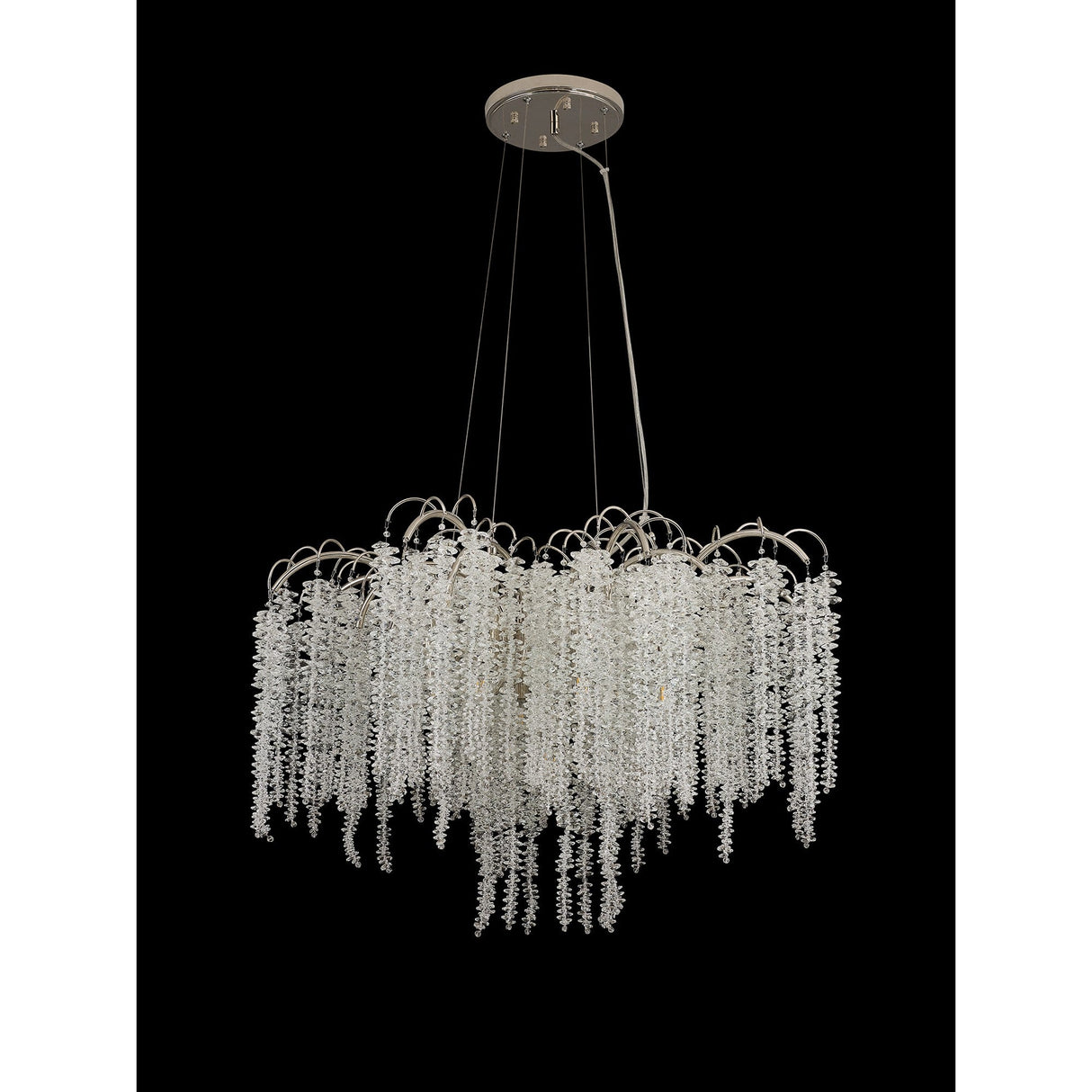 Wisteria 81cm 9 Light Crystal Suspension Light - Polished Nickel