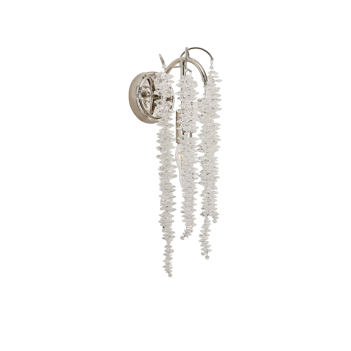 Wisteria 1 Light Crystal Wall Light - Polished Nickel