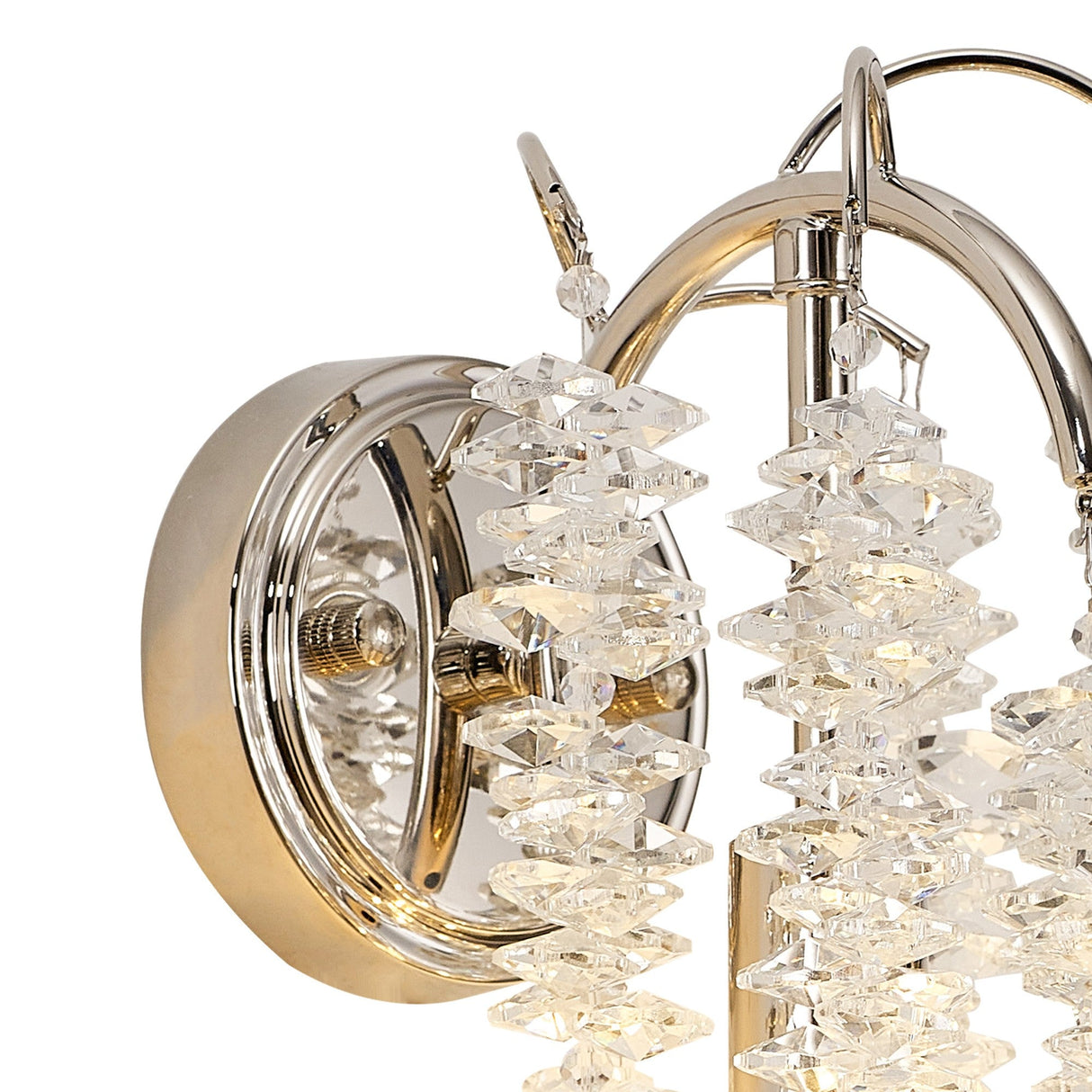 Wisteria 1 Light Crystal Wall Light - Polished Nickel