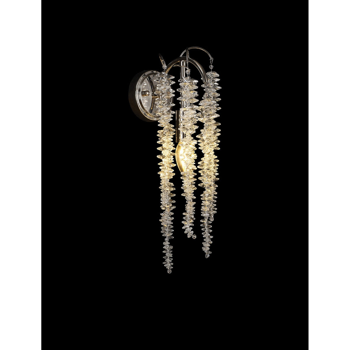 Wisteria 1 Light Crystal Wall Light - Polished Nickel