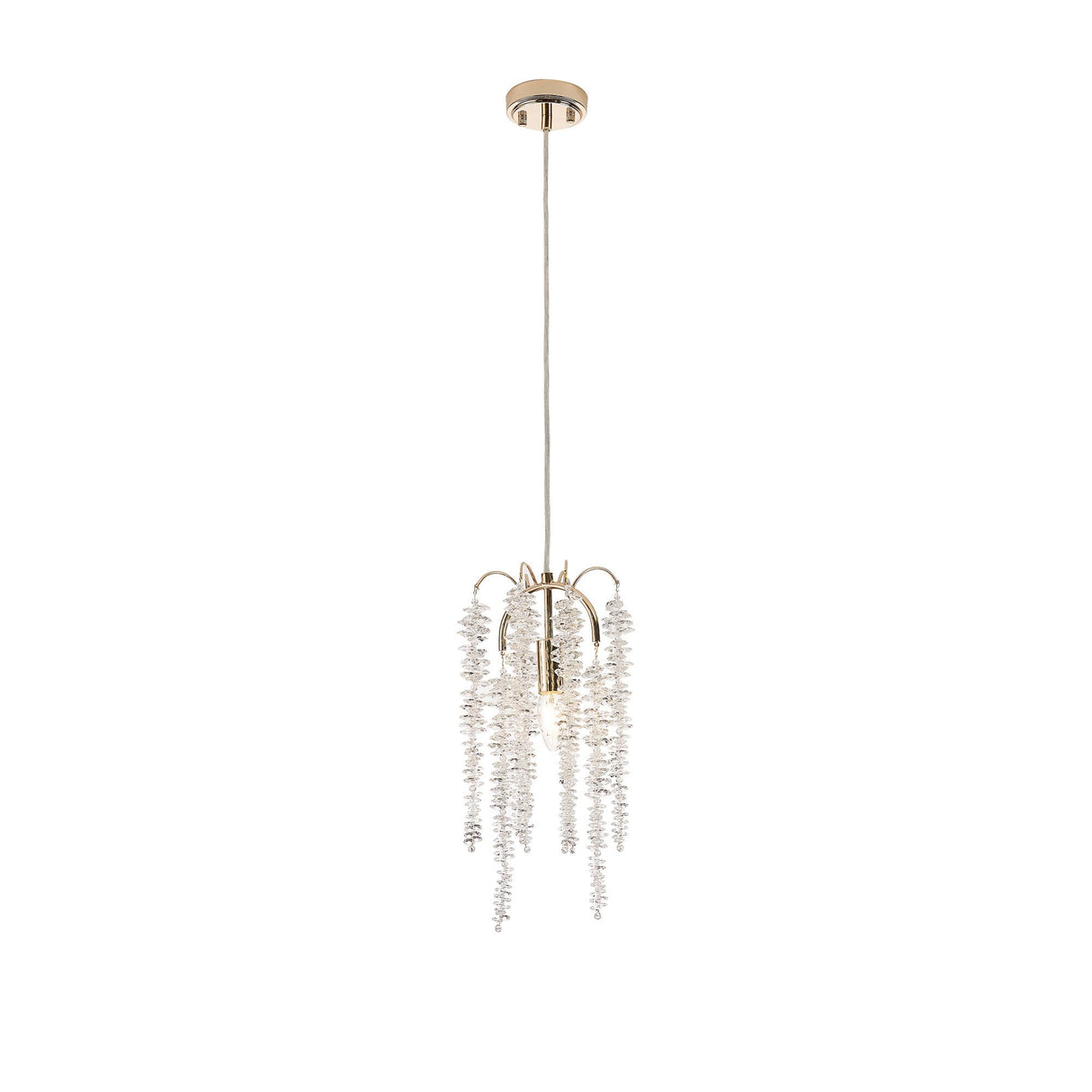 Wisteria 15cm Round 1 Light Crystal Pendant Light - French Gold