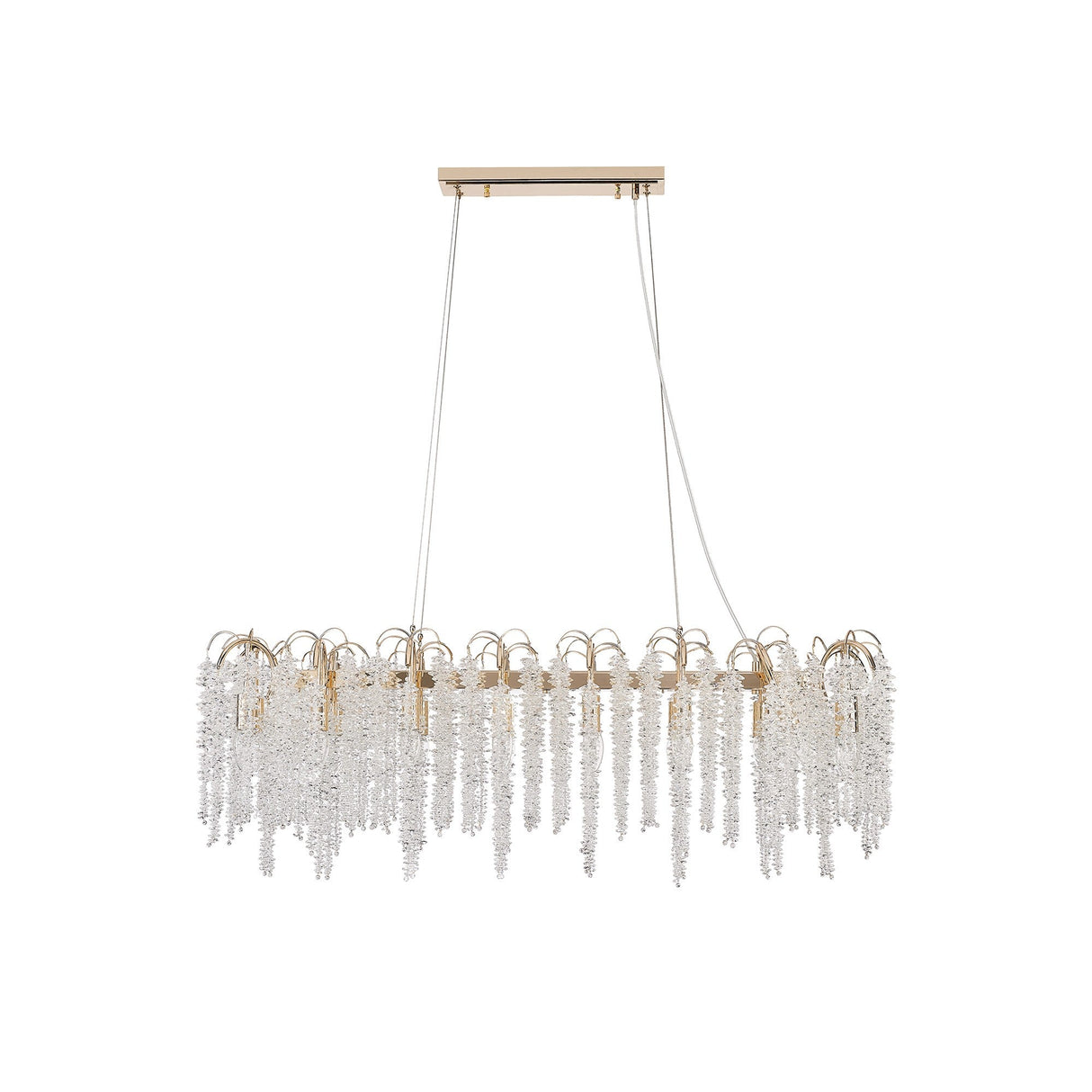 Wisteria 16 Light Crystal Linear Suspension Light - French Gold