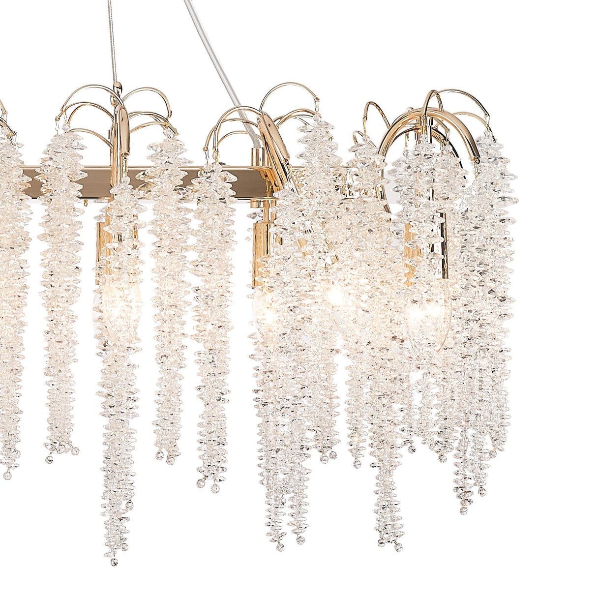 Wisteria 16 Light Crystal Linear Suspension Light - French Gold