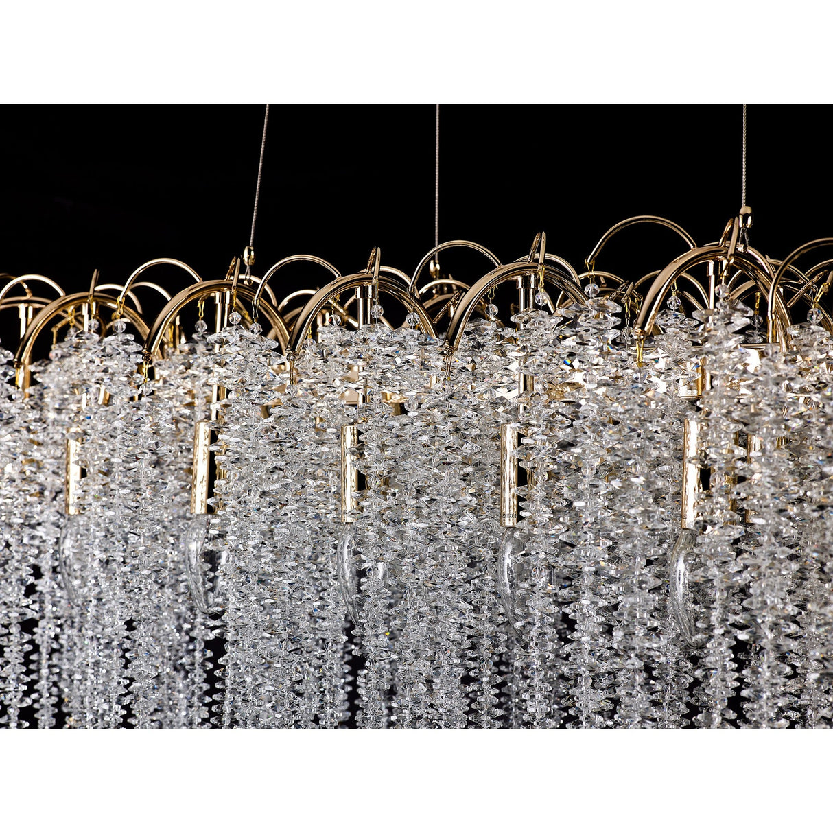 Wisteria 16 Light Crystal Linear Suspension Light - French Gold
