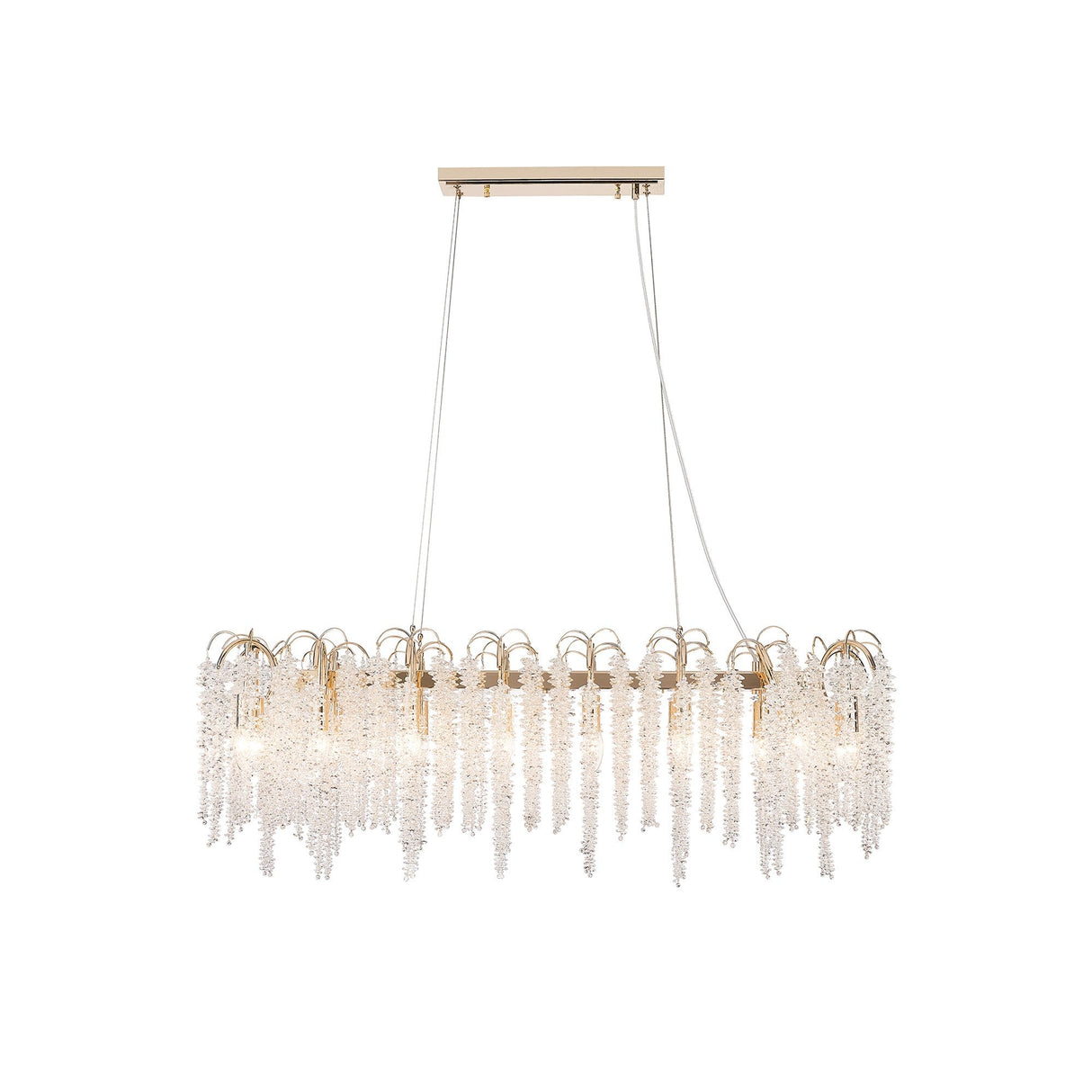 Wisteria 16 Light Crystal Linear Suspension Light - French Gold