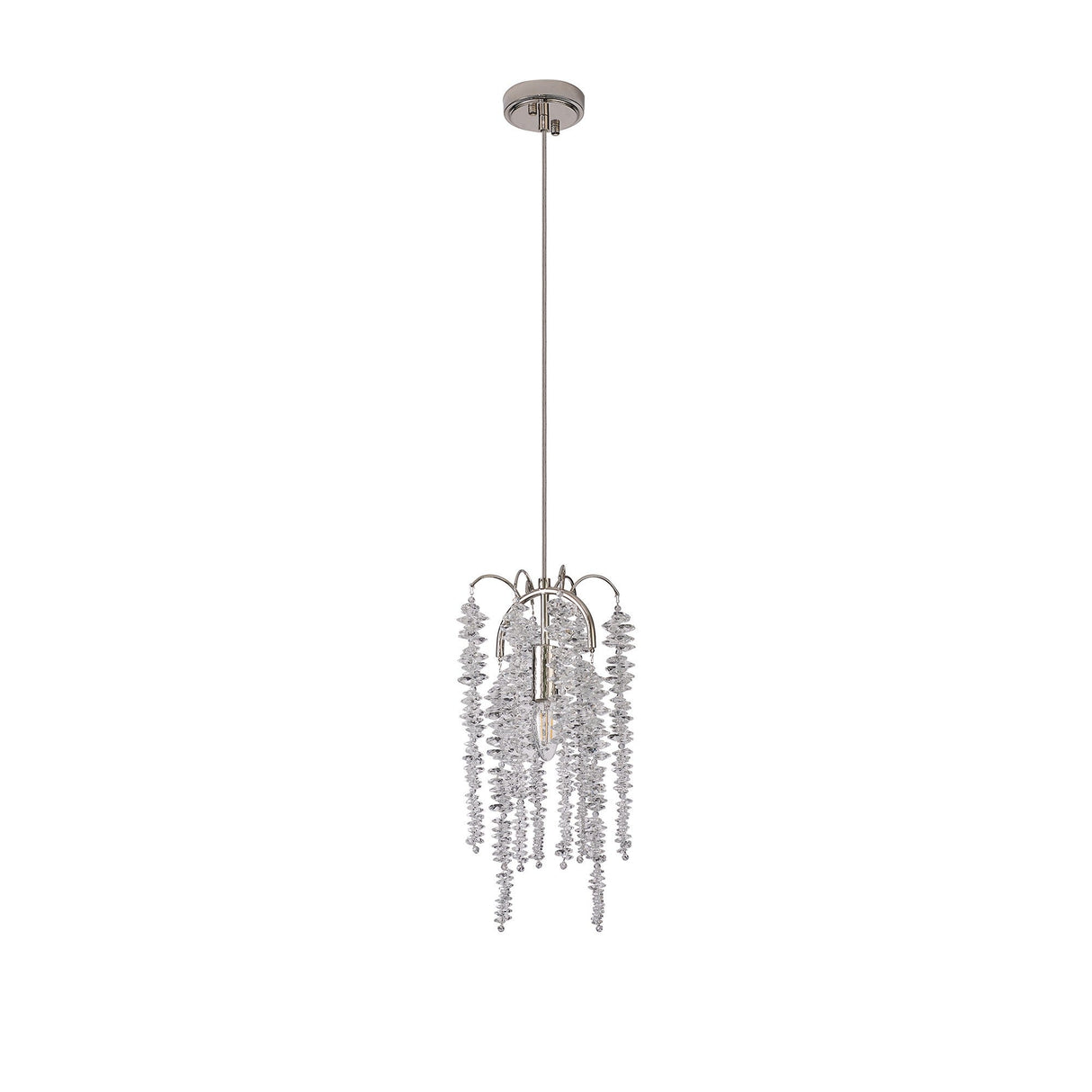 Wisteria 15cm Round 1 Light Crystal Pendant Light - Polished Nickel