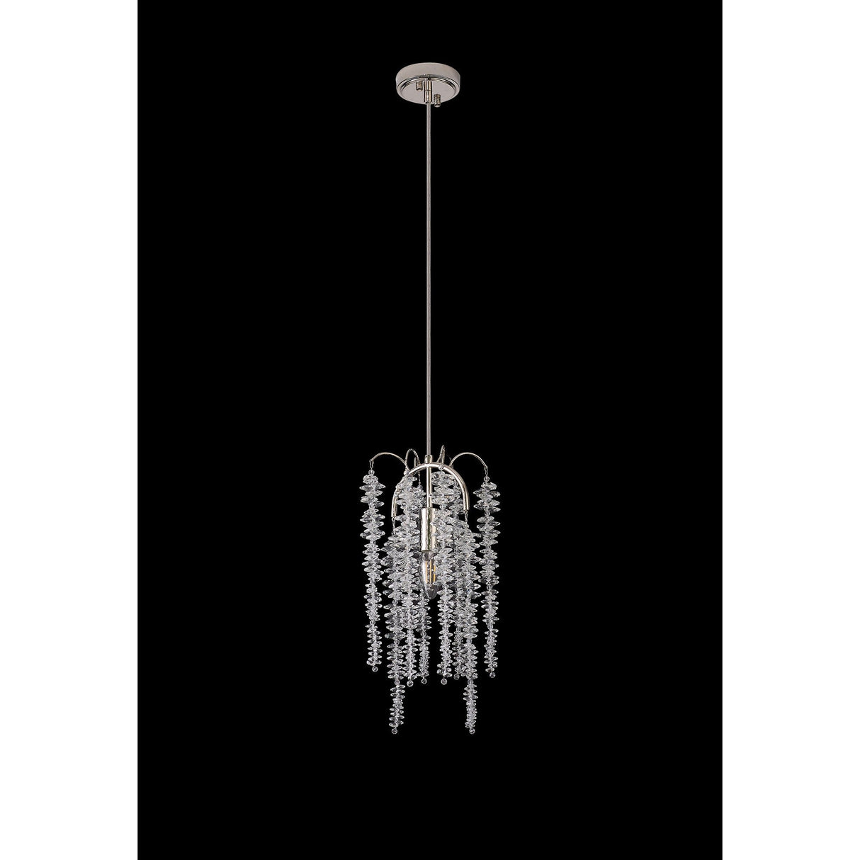 Wisteria 15cm Round 1 Light Crystal Pendant Light - Polished Nickel