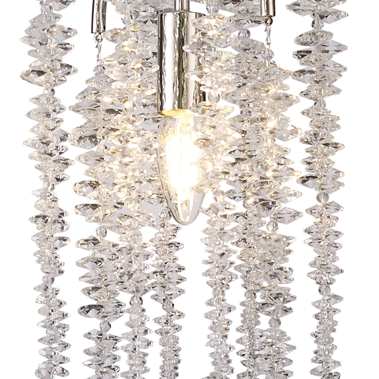 Wisteria 15cm Round 1 Light Crystal Pendant Light - Polished Nickel