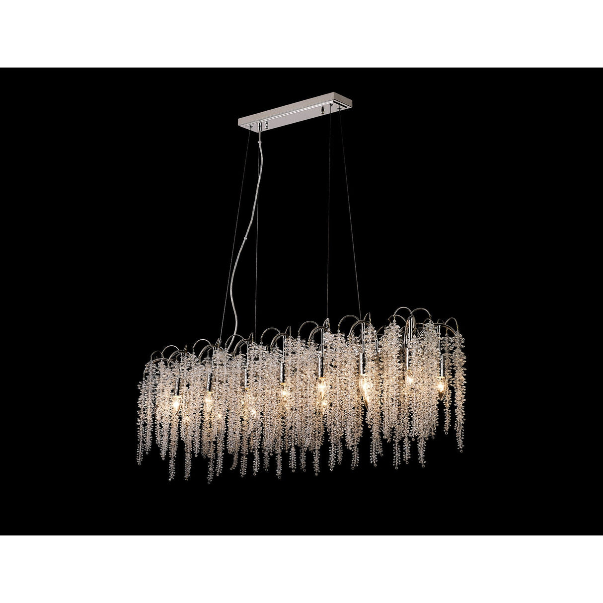 Wisteria 16 Light Crystal Linear Suspension Light - Polished Nickel